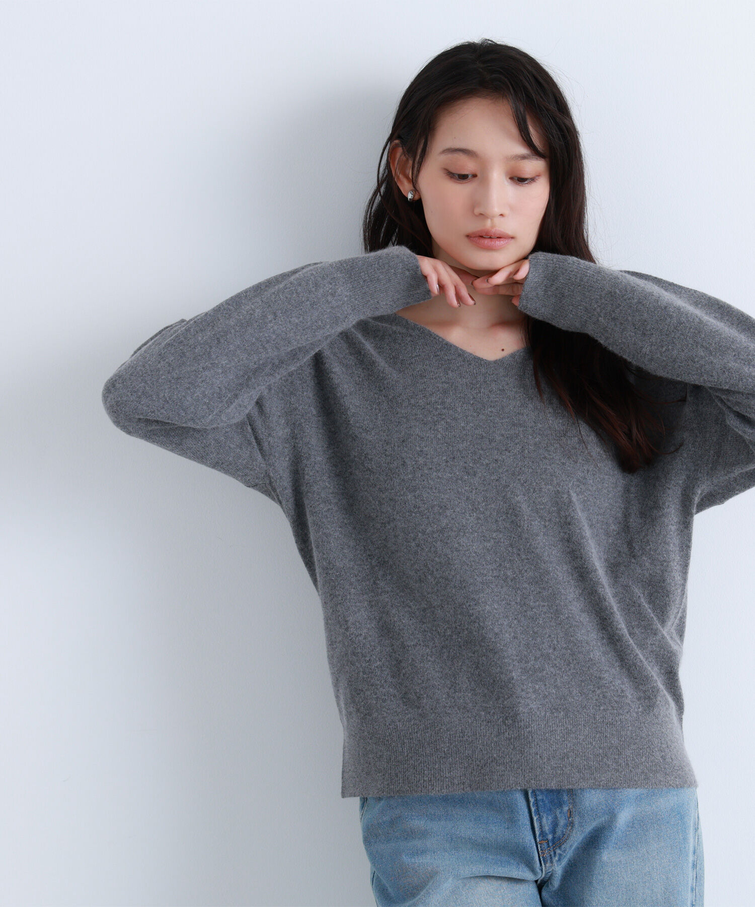  「FOX混ジェントリーシリーズ Vネックニット」|ニット・セーター|