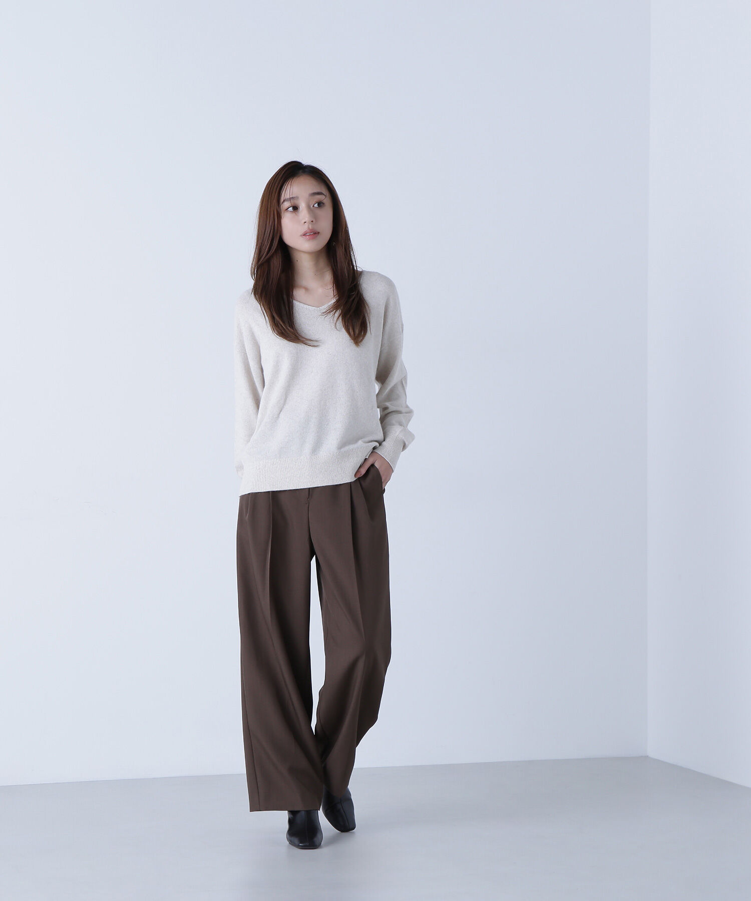  「FOX混ジェントリーシリーズ Vネックニット」|ニット・セーター|