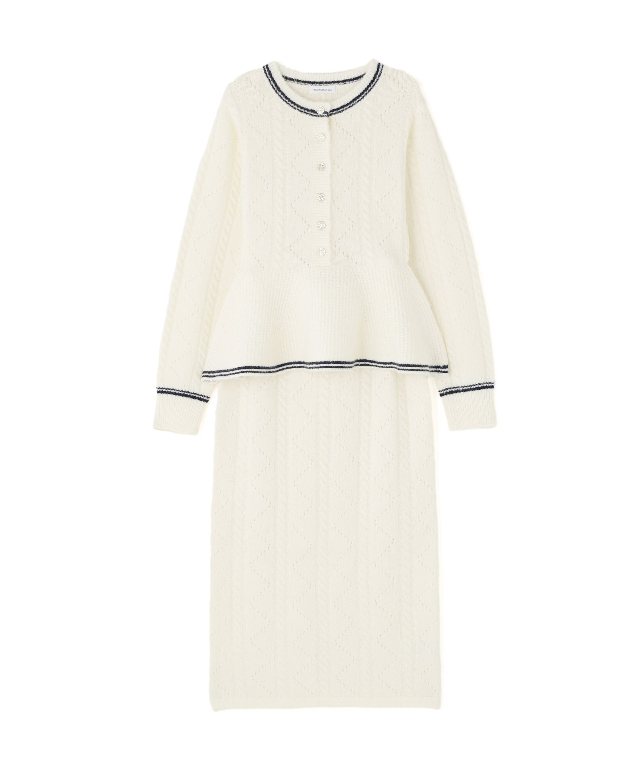  「ペプラムケーブルニットセットアップ」|ワンピース|