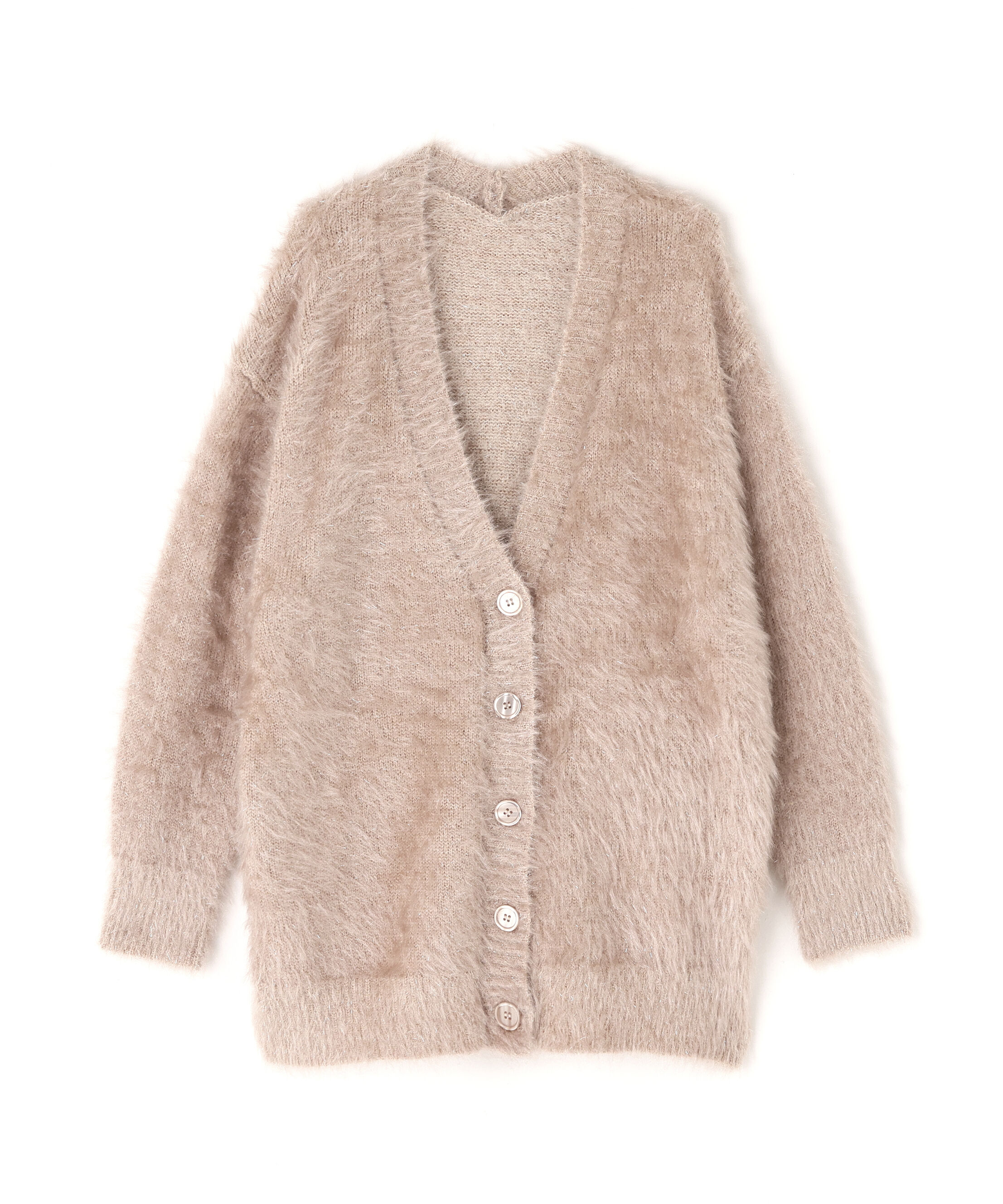  「ヘアリーラメニットシリーズ Vネックカーディガン」|ニット・セーター|