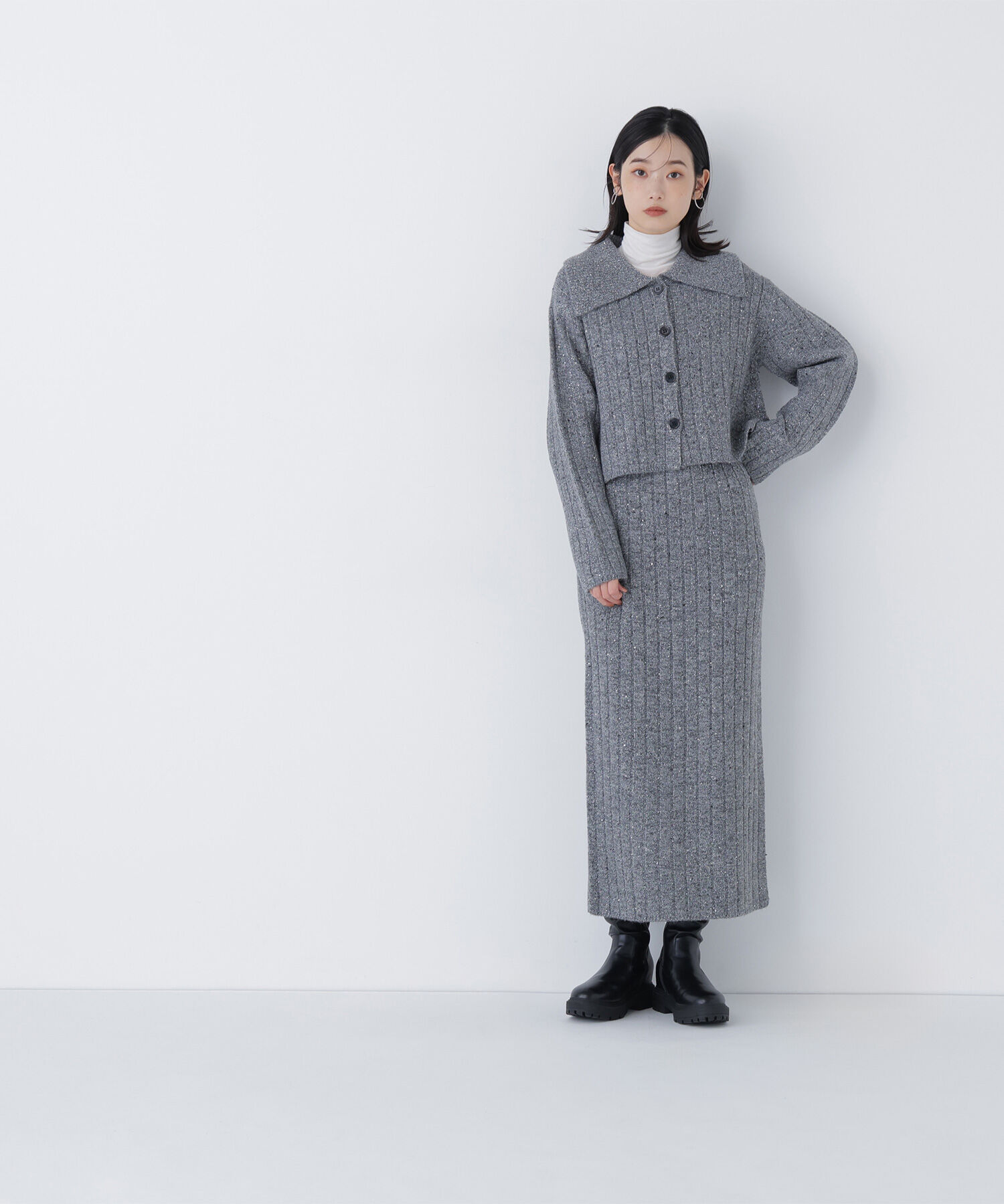  「スパンコールラメニットセットアップ」|ワンピース|