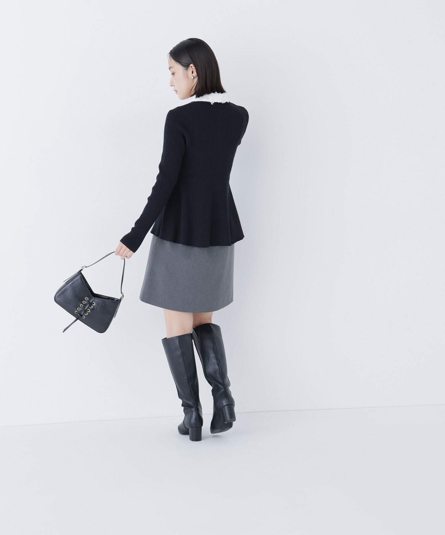  「2wayカラーペプラムニット」|ニット・セーター|