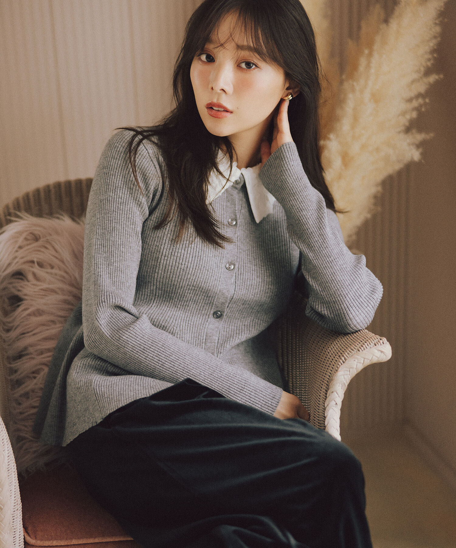  「2wayカラーペプラムニット」|ニット・セーター|