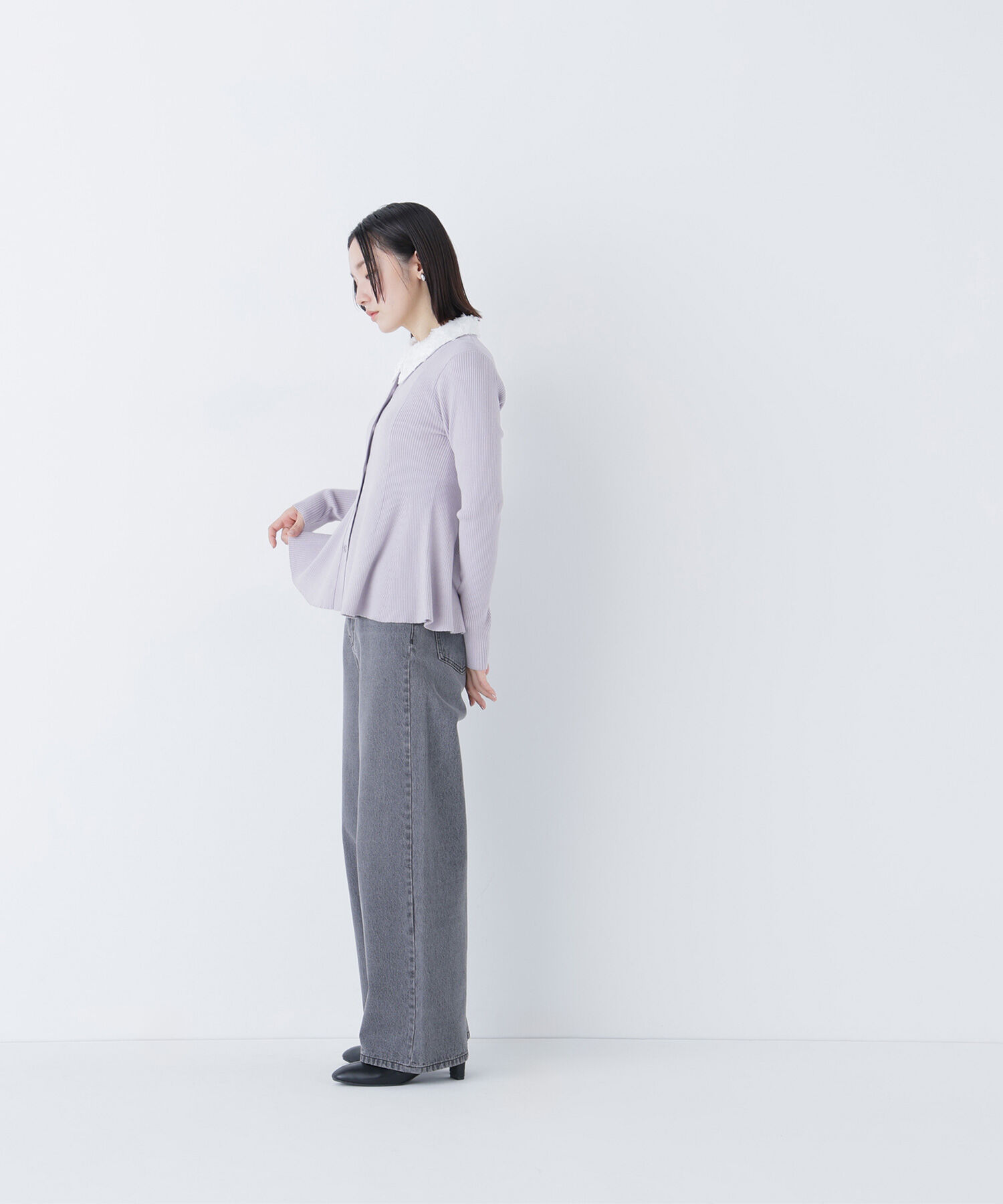  「2wayカラーペプラムニット」|ニット・セーター|