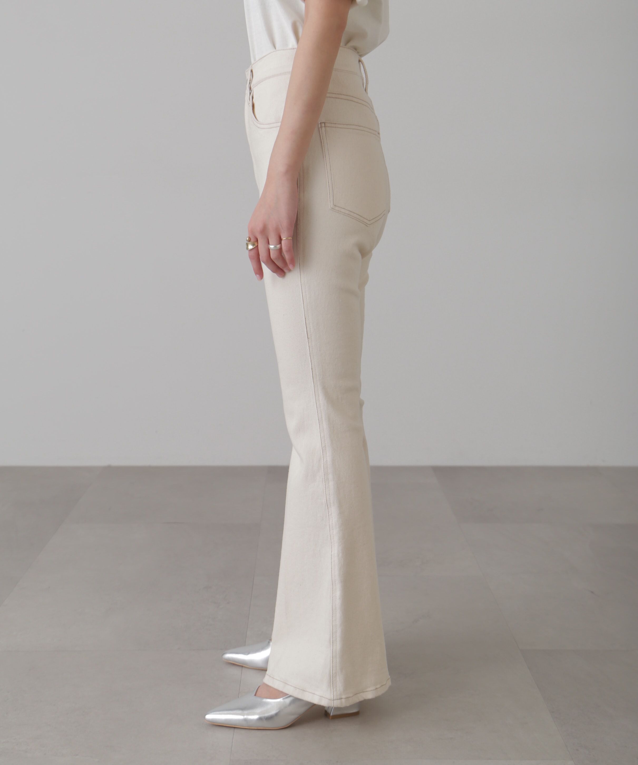  「[低身長サイズ/Sシリーズ]内スリットベルボトムデニムパンツ」|その他|