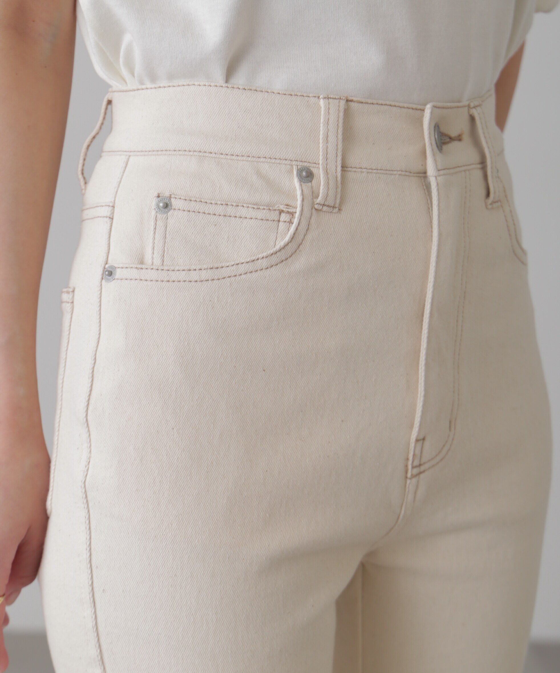  「[低身長サイズ/Sシリーズ]内スリットベルボトムデニムパンツ」|その他|