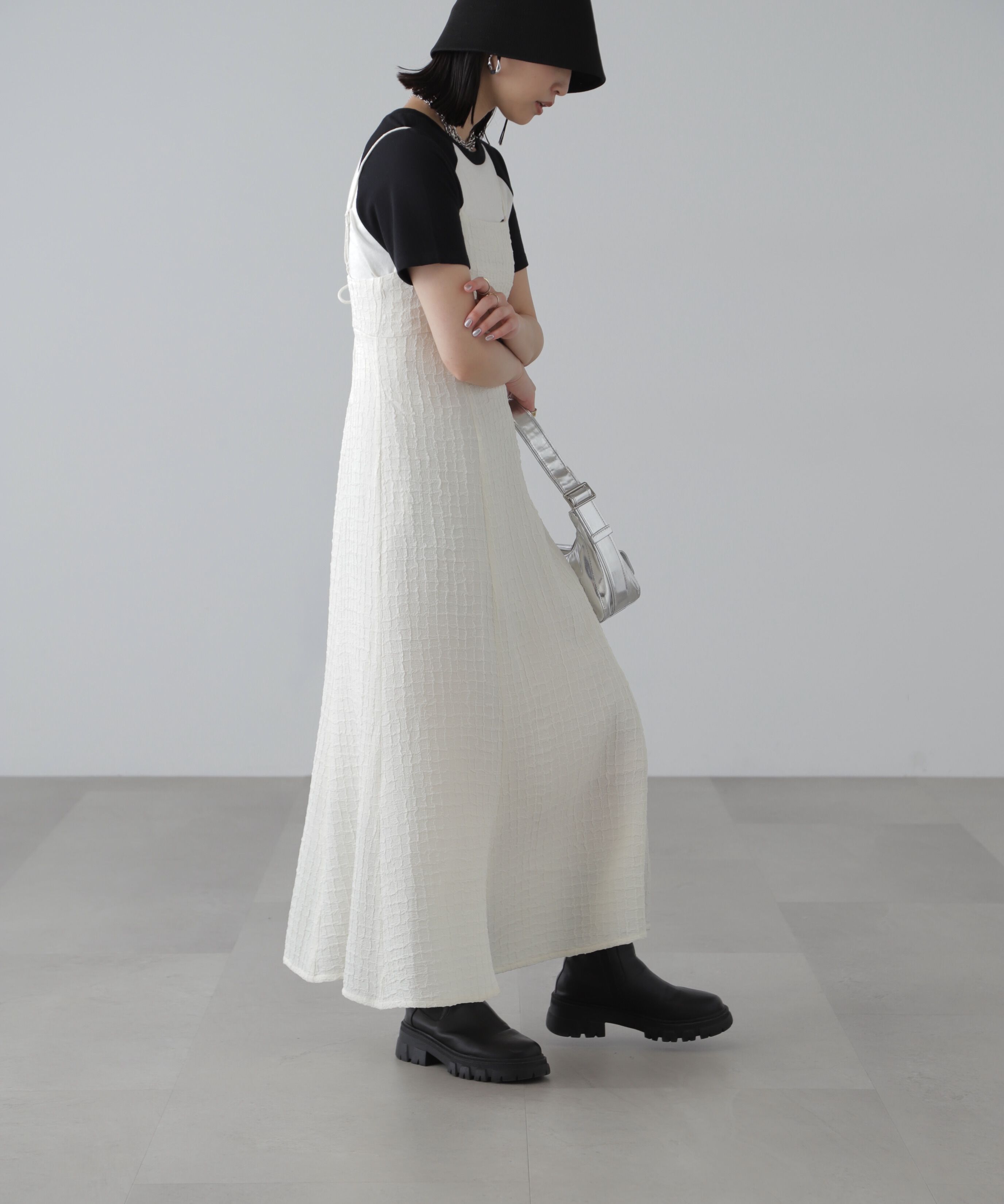  「ぽこぽこチェックマーメイドキャミワンピース」|ワンピース|