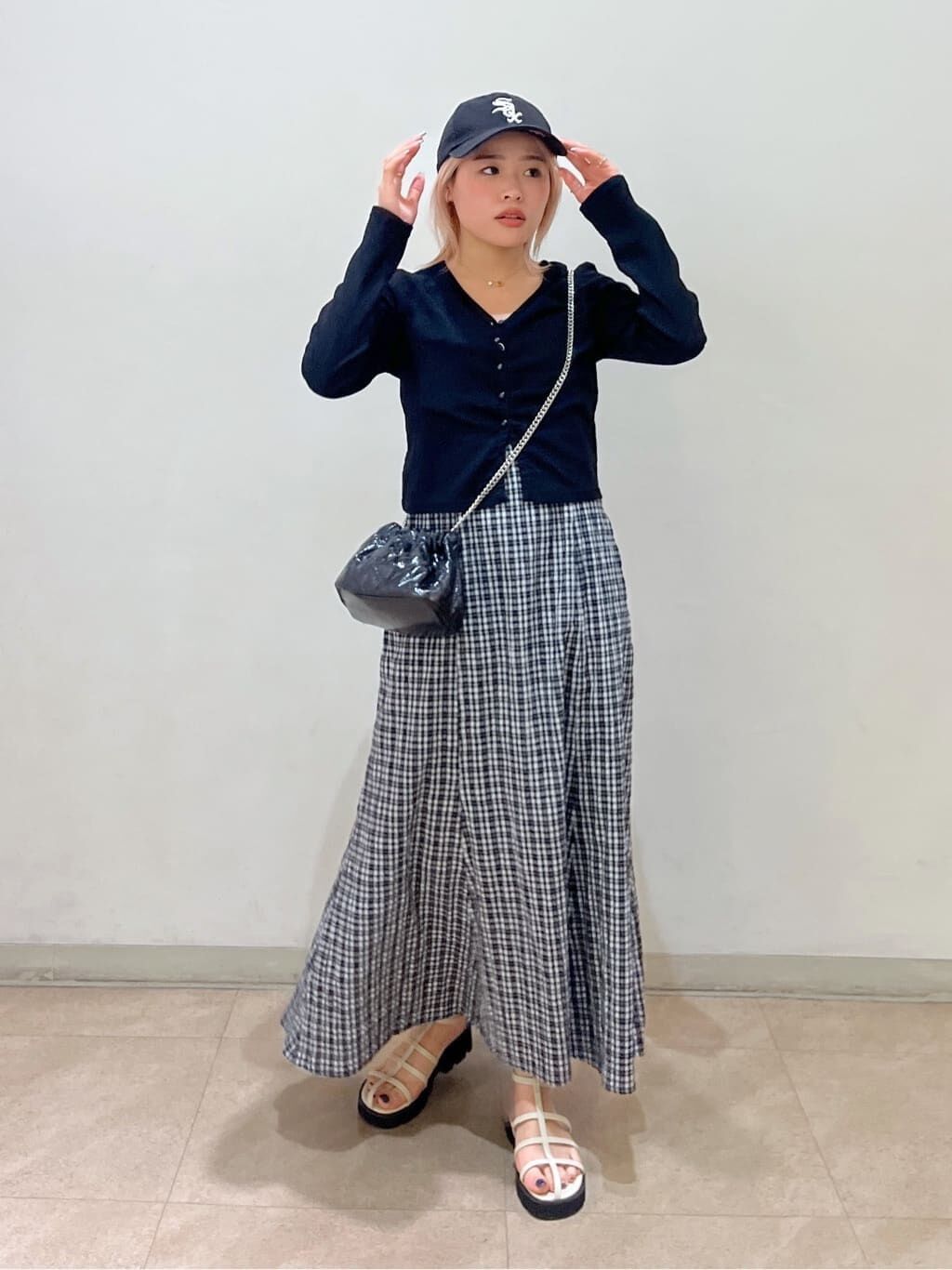  「ぽこぽこチェックマーメイドキャミワンピース」|ワンピース|