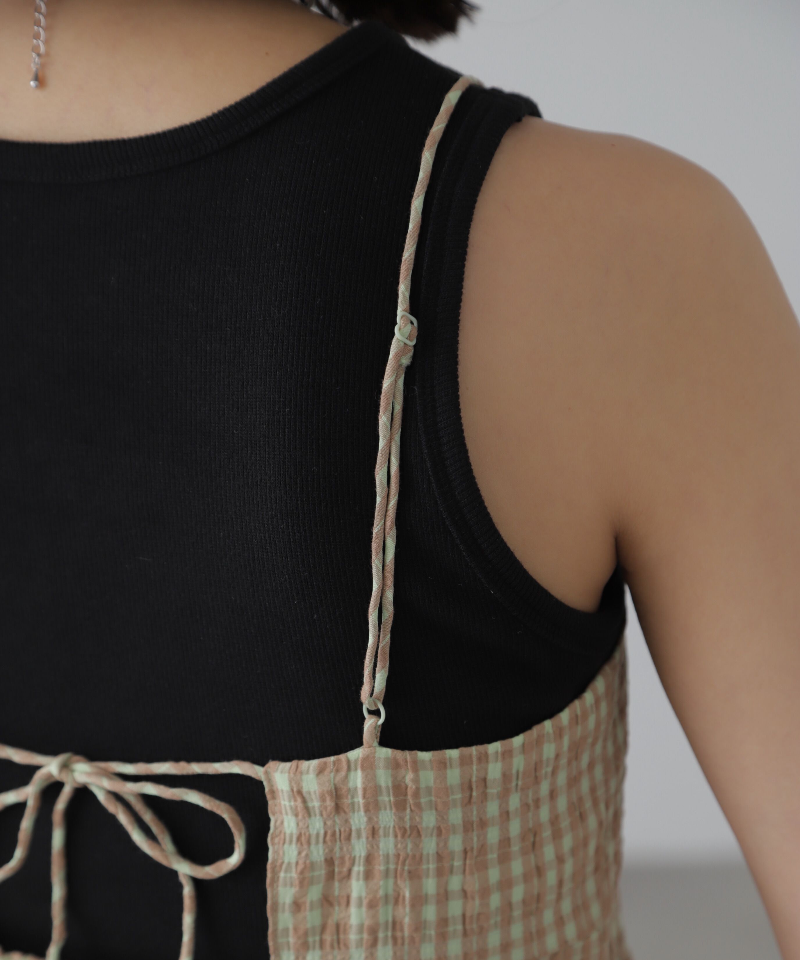  「ぽこぽこチェックマーメイドキャミワンピース」|ワンピース|