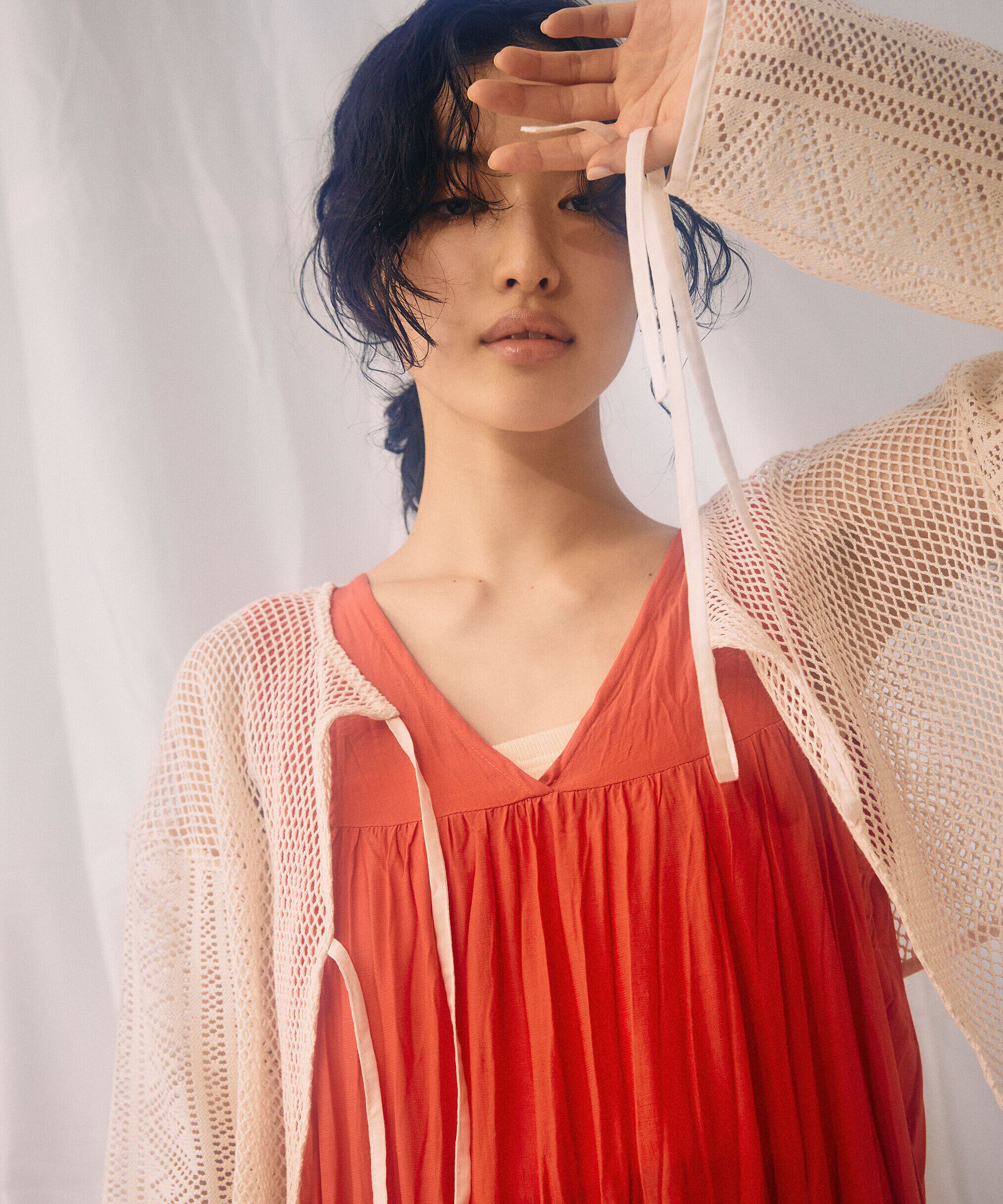  「前後2wayダブルリボンメッシュカーディガン」|シャツ・ブラウス|