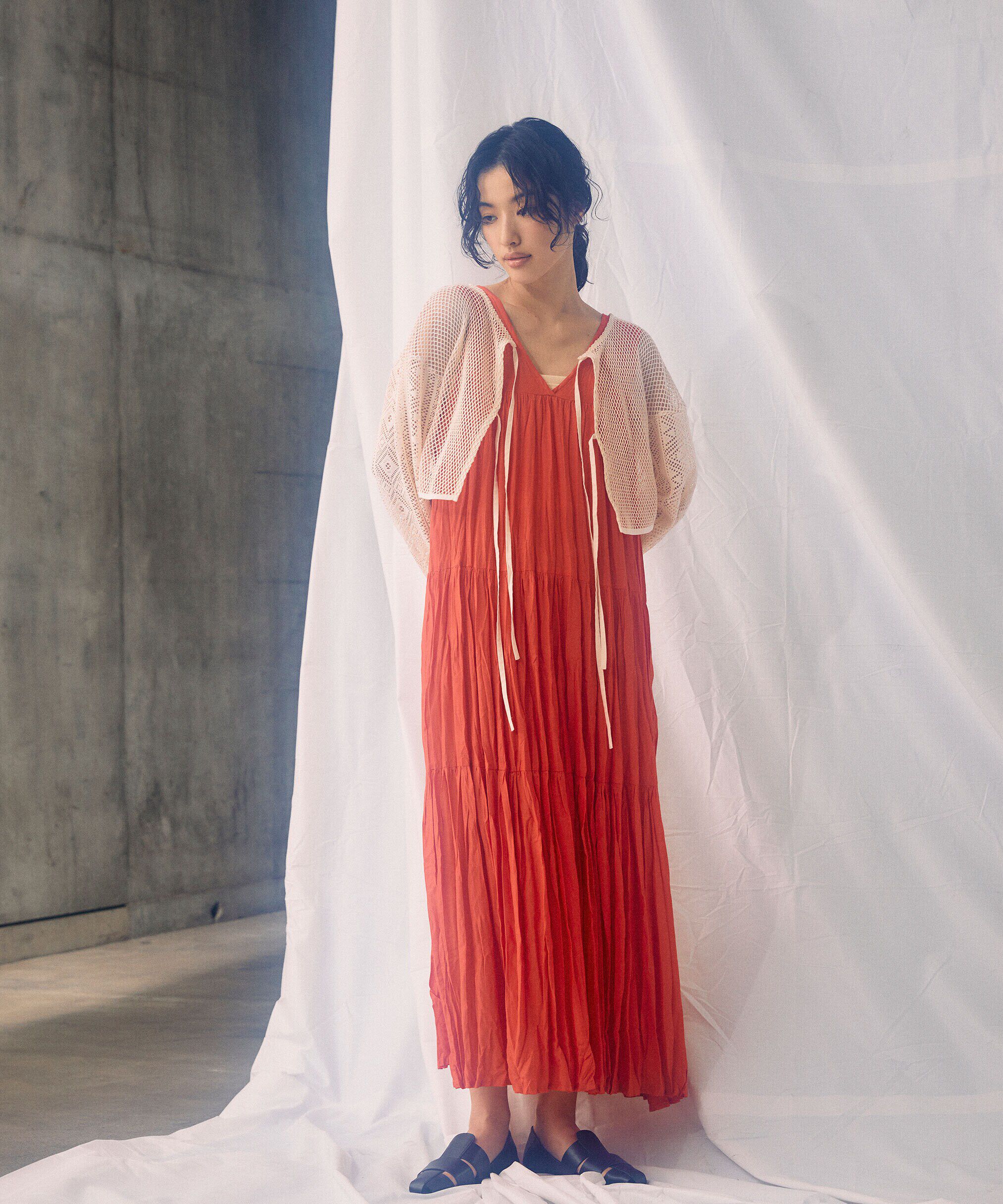  「前後2wayダブルリボンメッシュカーディガン」|シャツ・ブラウス|