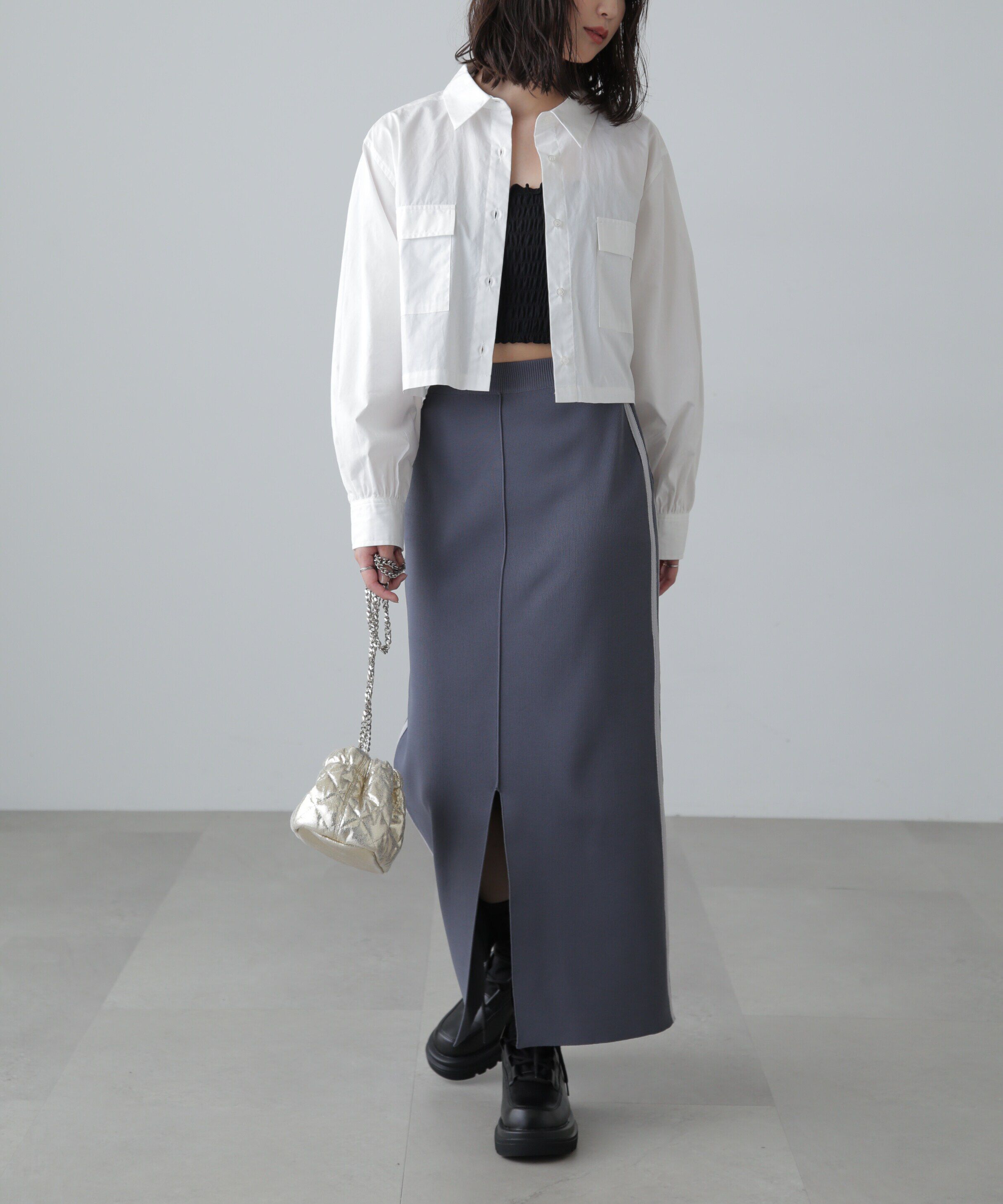  「ビッグポケットショート丈シャツ」|シャツ・ブラウス|