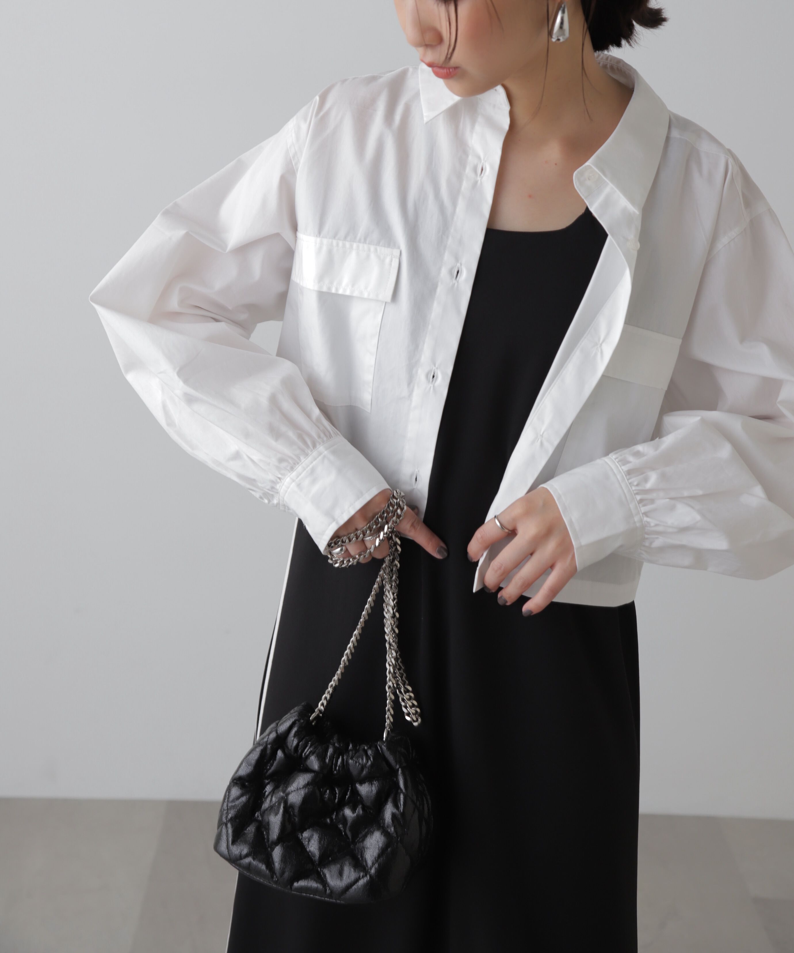  「ビッグポケットショート丈シャツ」|シャツ・ブラウス|