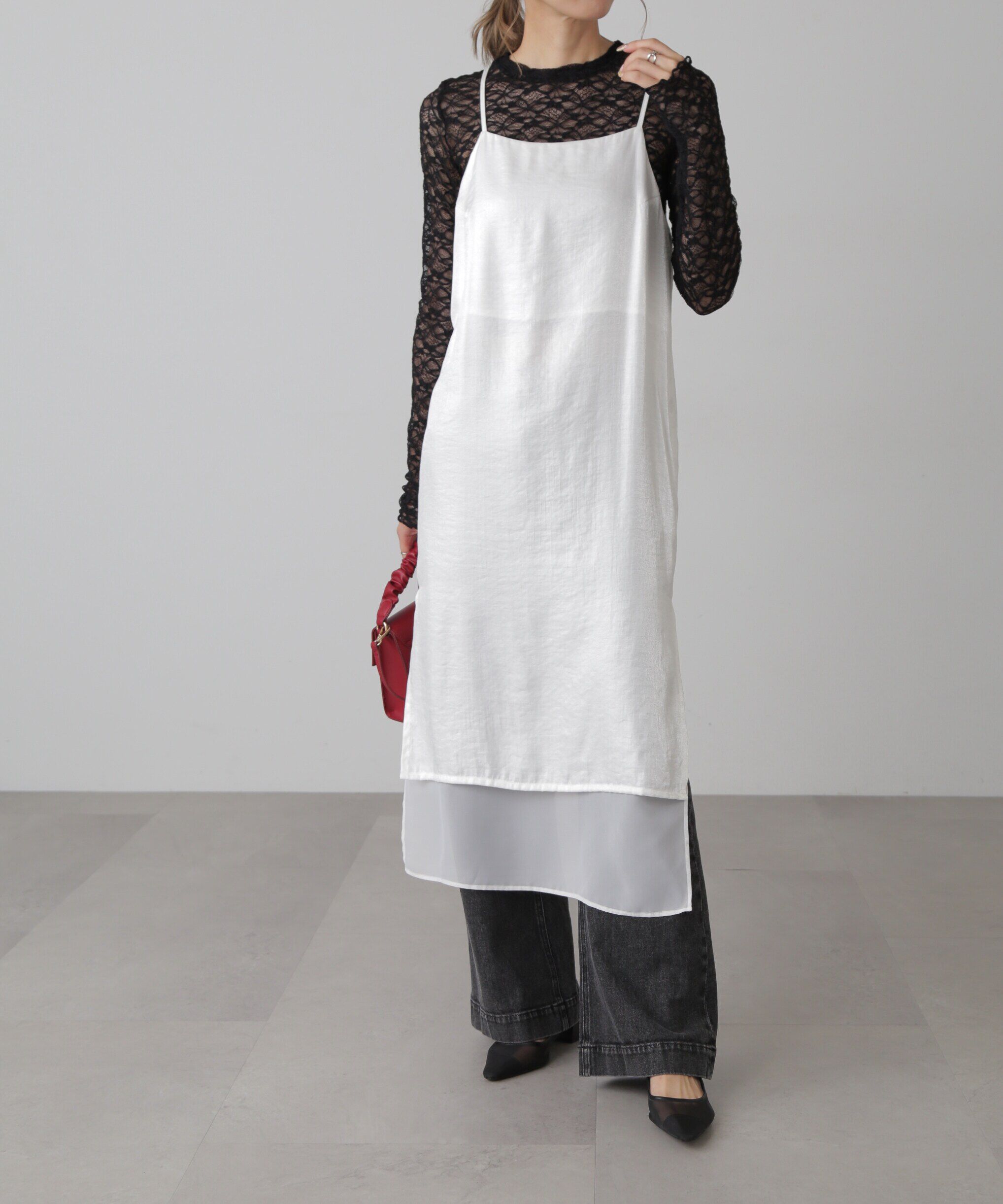  「ショート丈レーストップス」|Tシャツ・カットソー|