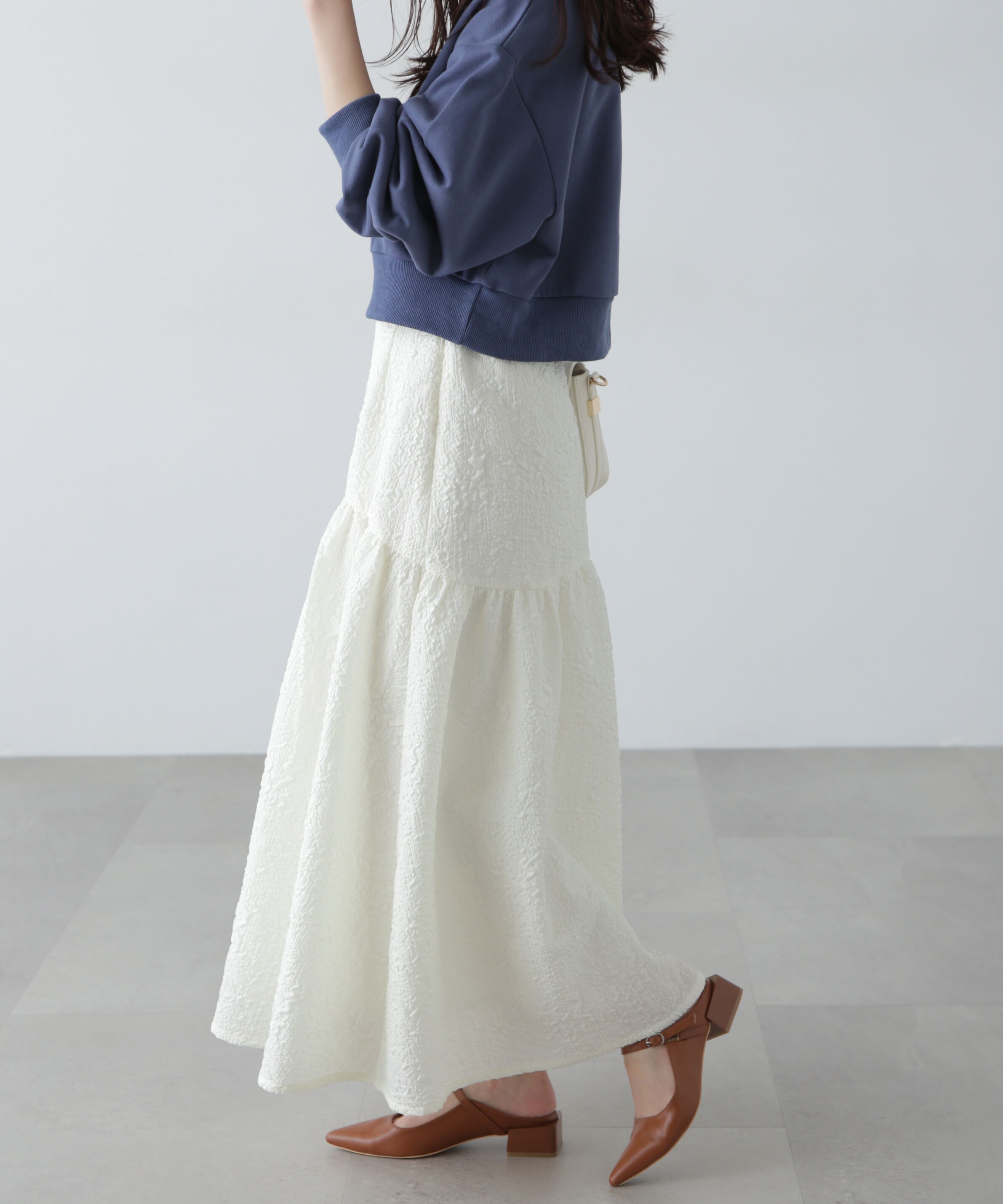  「エンボスティアードスカート」|スカート|