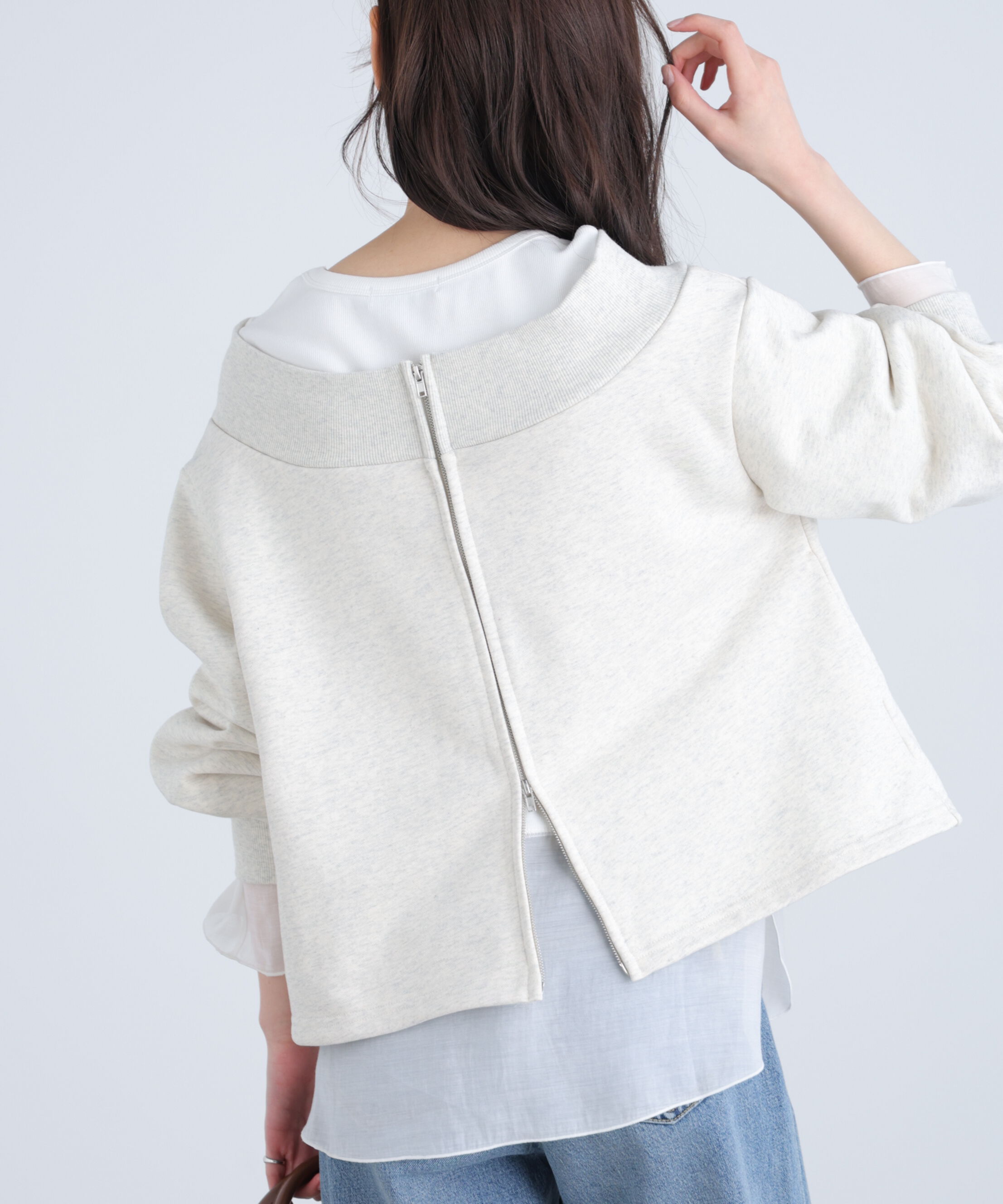  「袖バルーンオフショルZIPカットソー」|Tシャツ・カットソー|