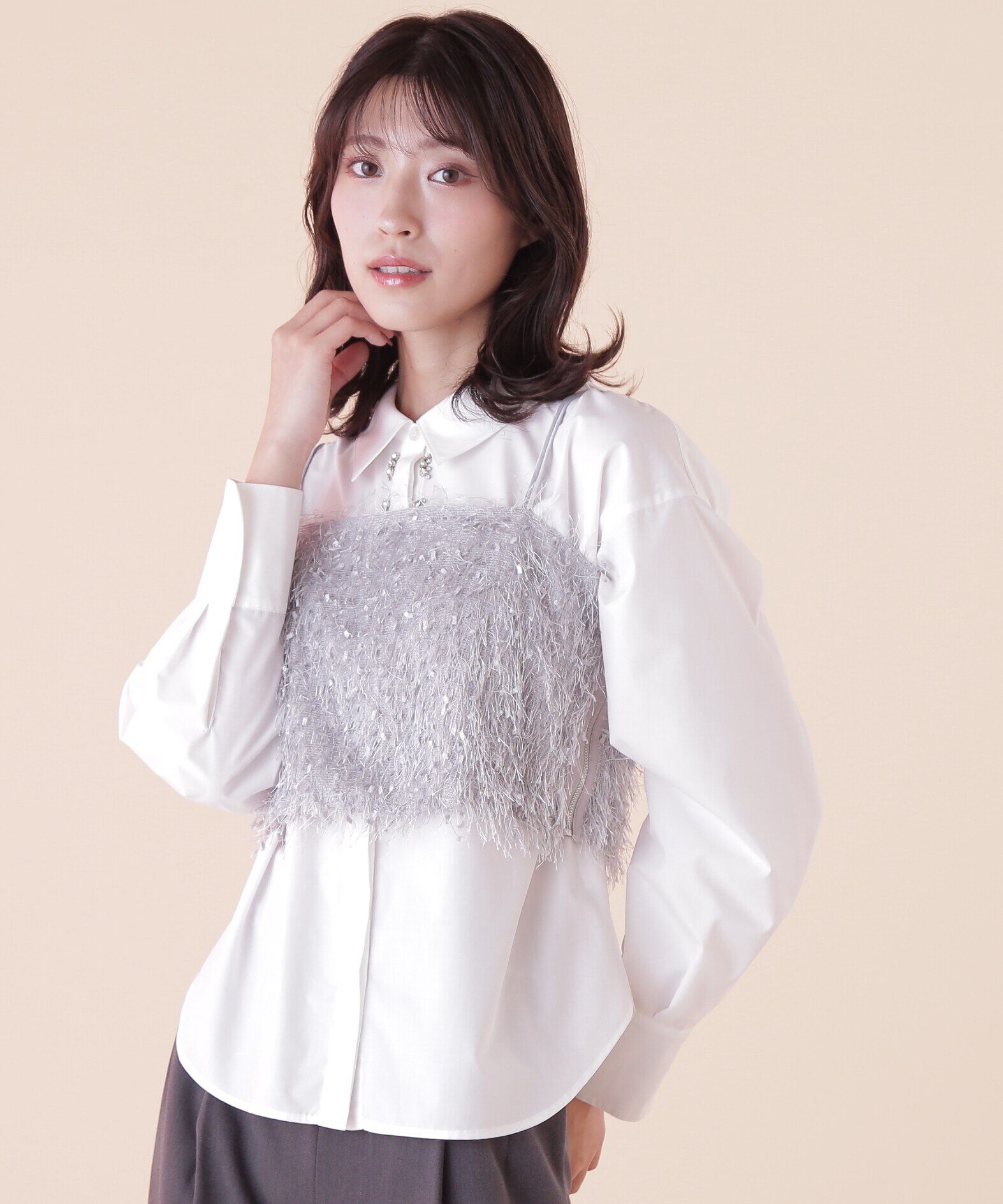  「ストレッチファンシーヤーンビスチェ」|シャツ・ブラウス|