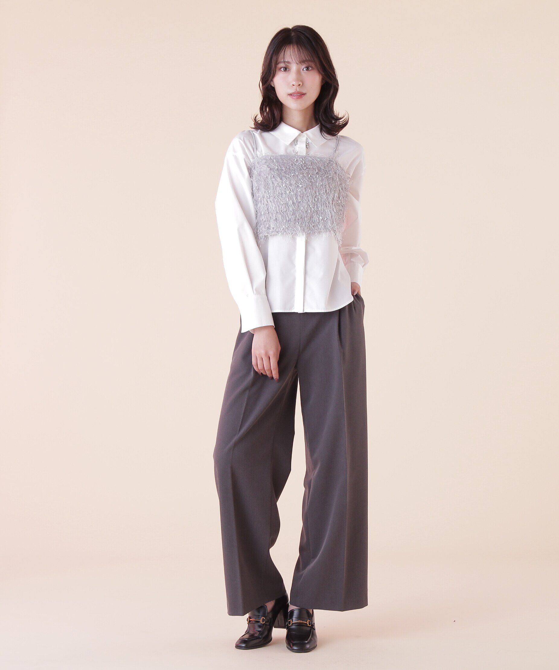  「ストレッチファンシーヤーンビスチェ」|シャツ・ブラウス|