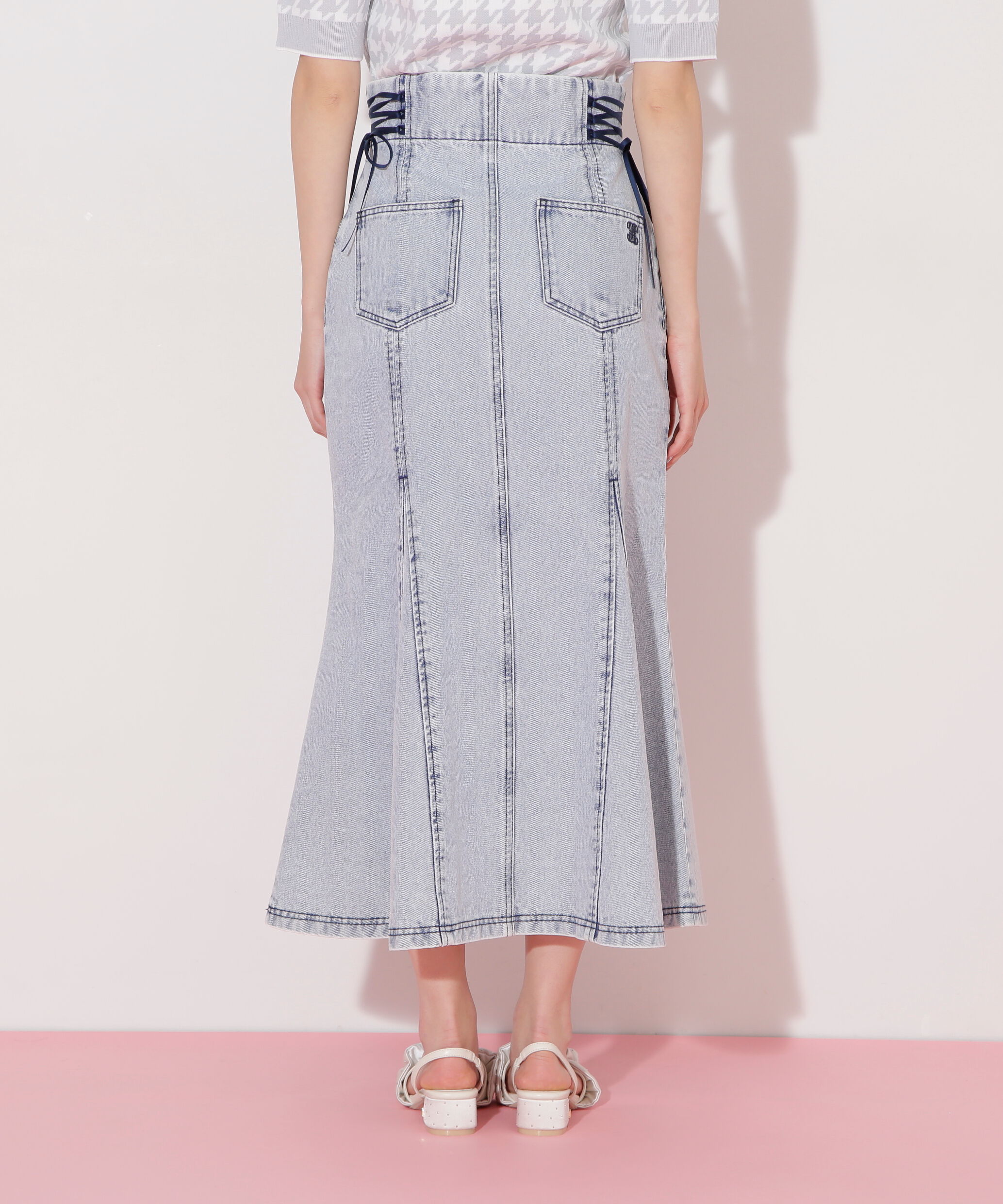  「サイドレースアップデニムマーメイドスカート」|スカート|