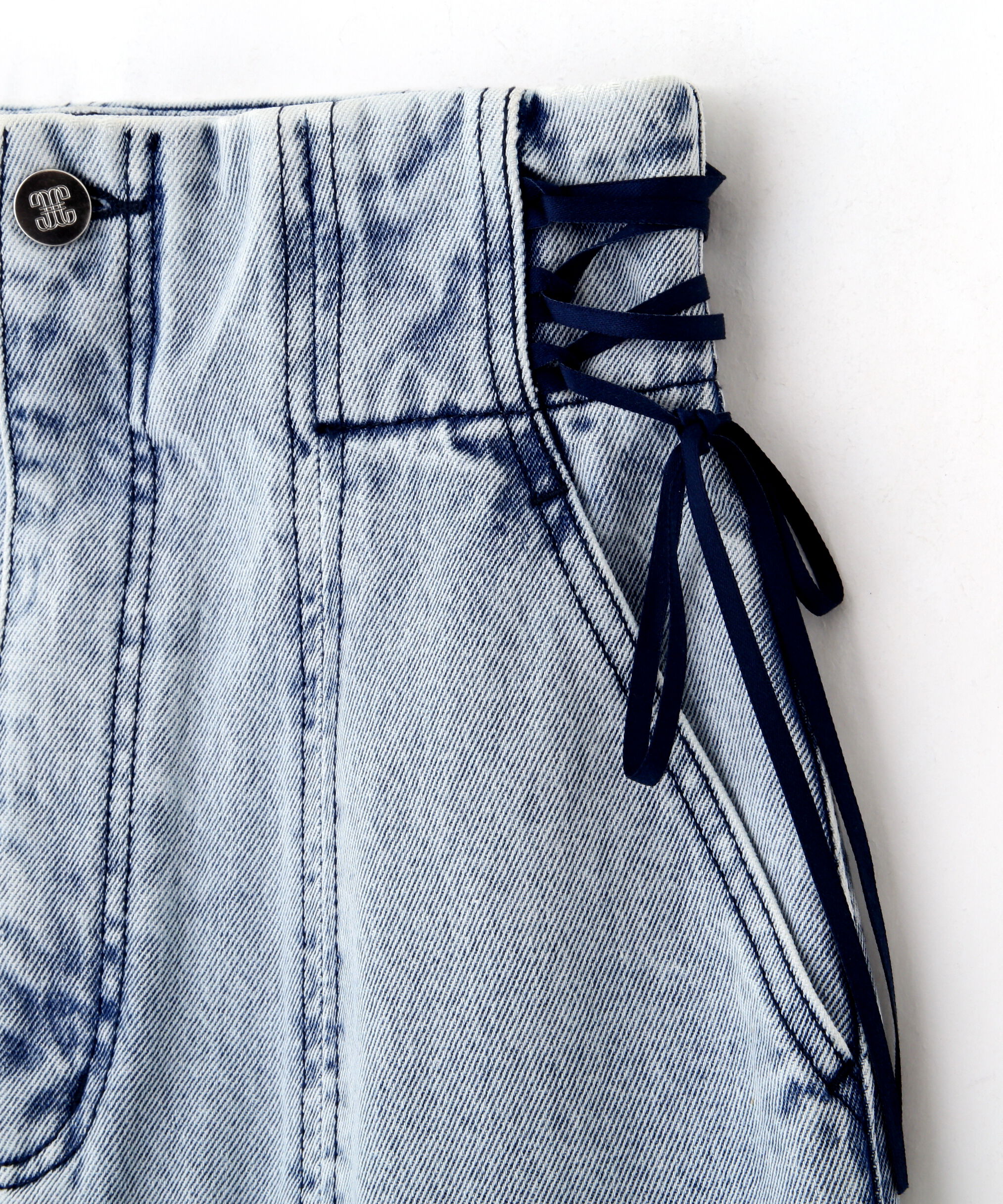  「サイドレースアップデニムマーメイドスカート」|スカート|