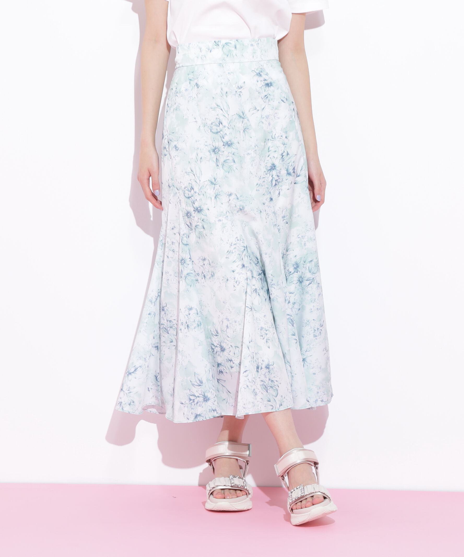  「フラワープリントフレアスカート」|スカート|