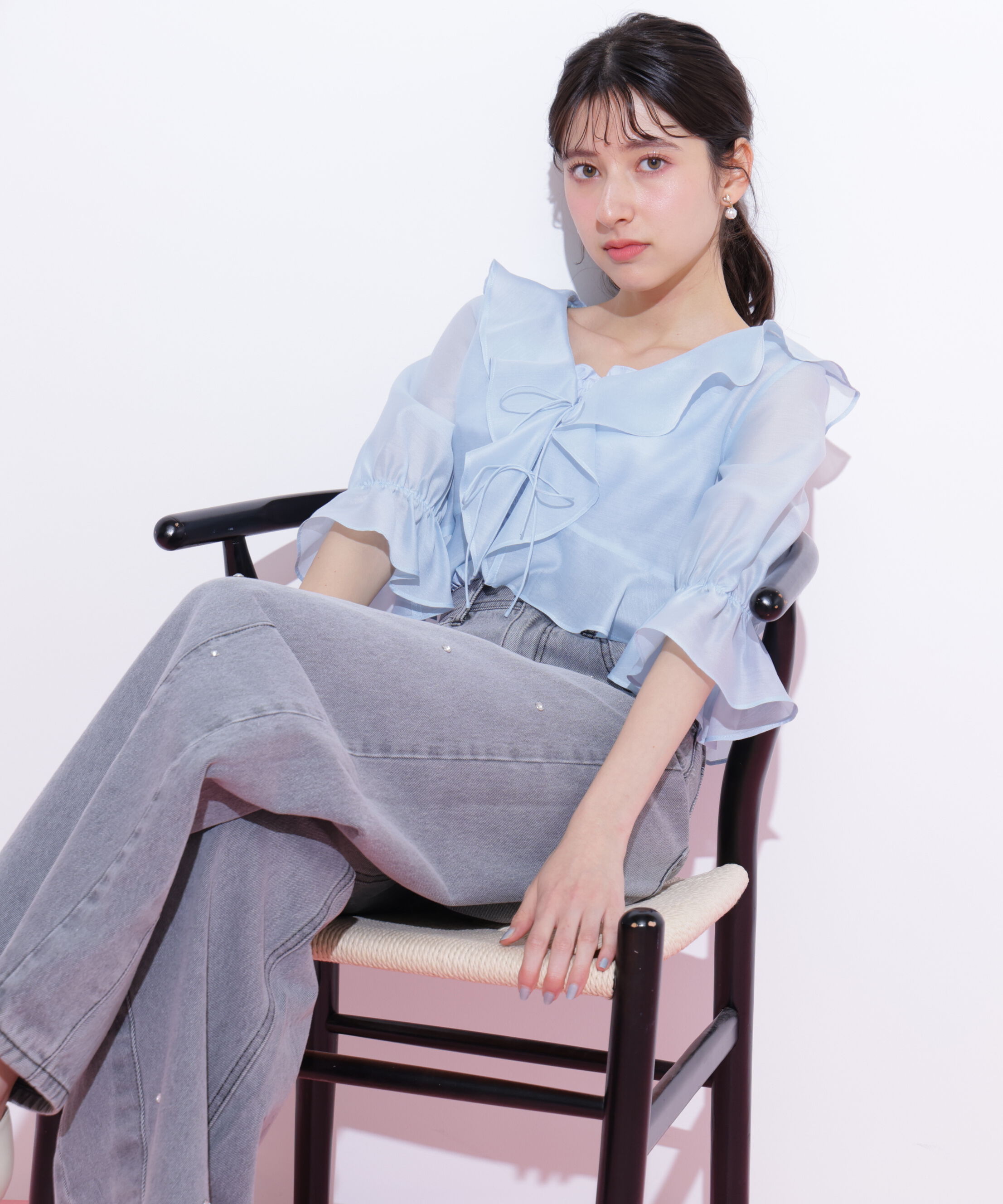  「ラッフルアンサンブルセットアップブラウス」|シャツ・ブラウス|