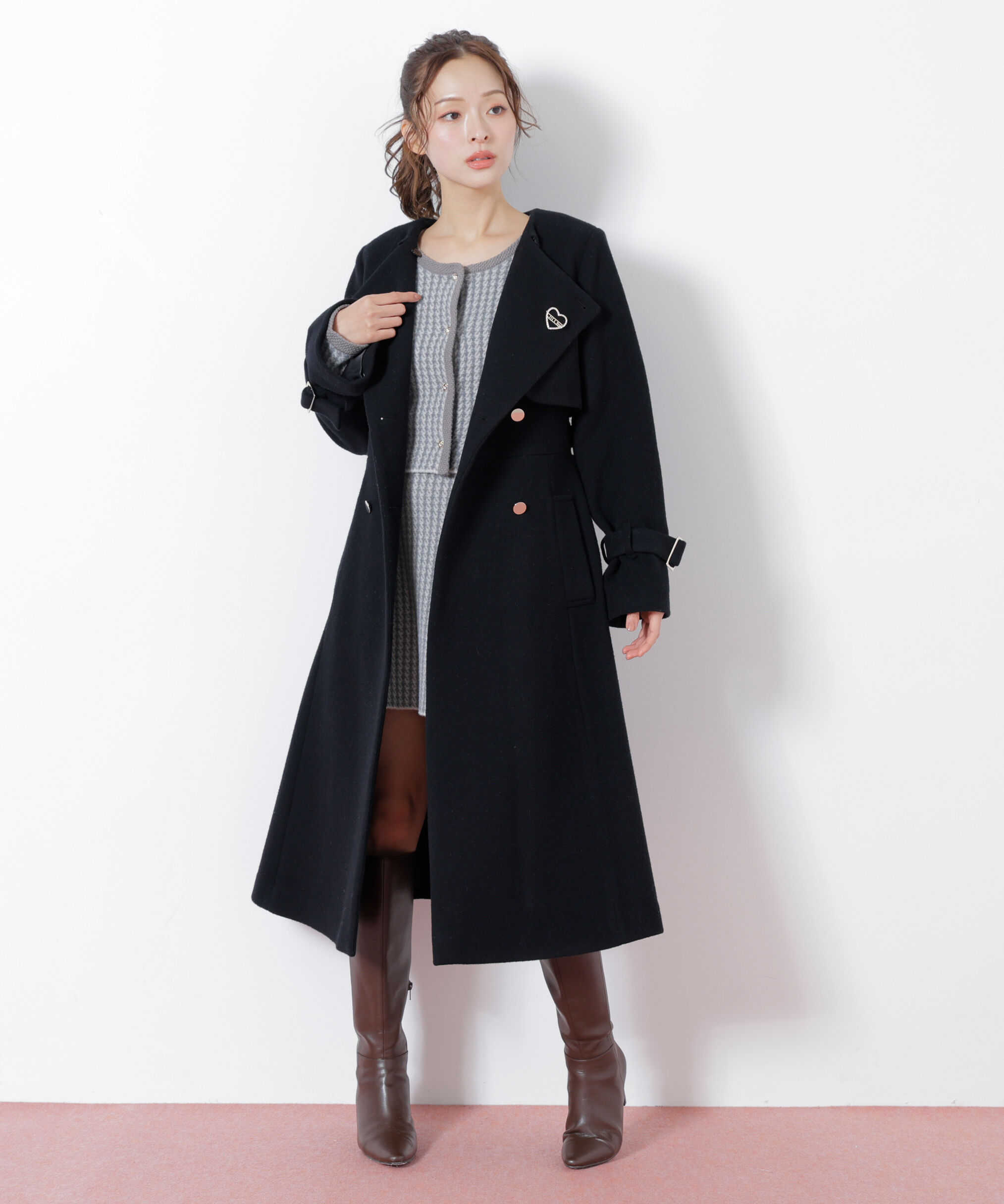  「ノーカラードレストレンチコート」|その他|