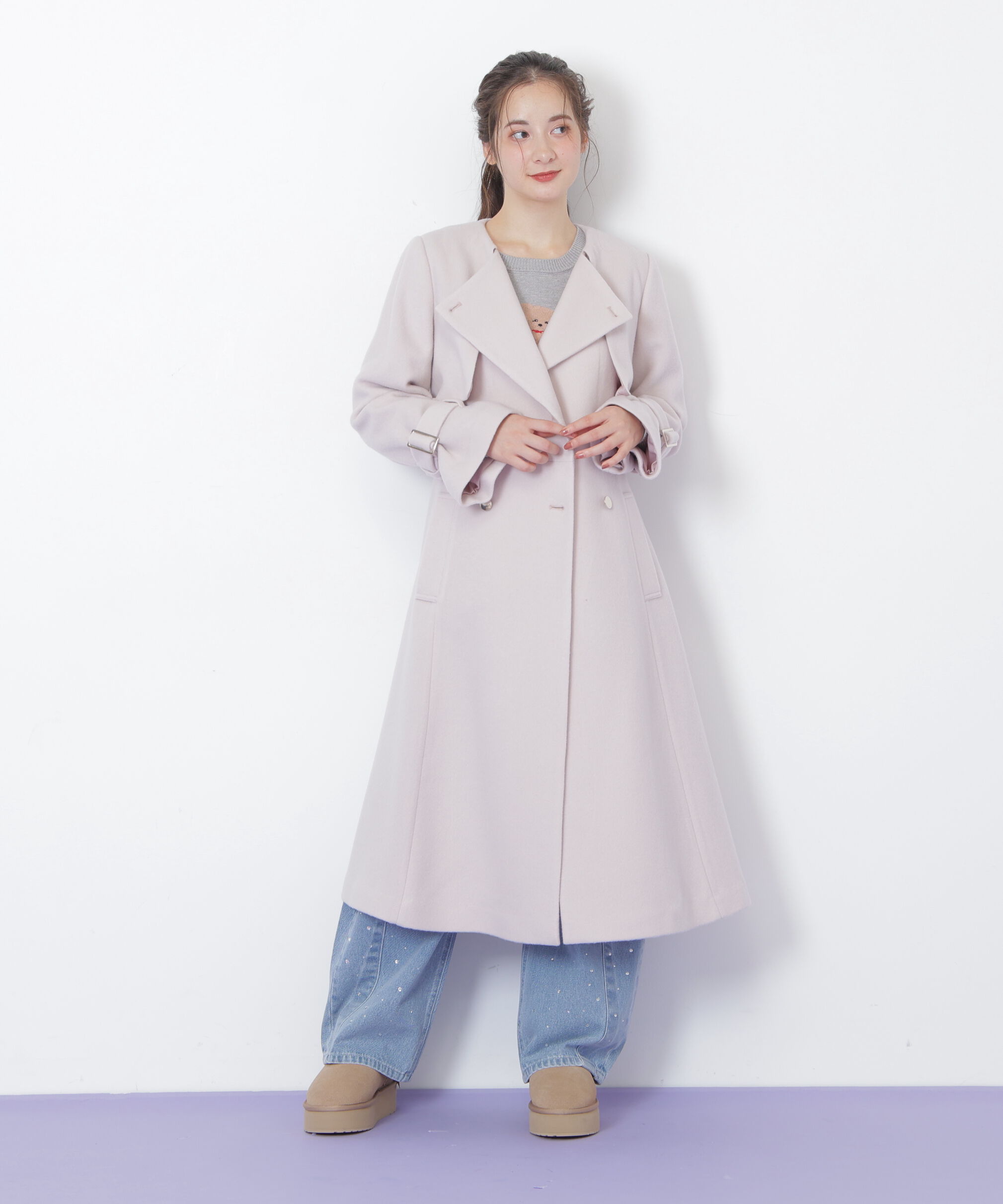  「ノーカラードレストレンチコート」|その他|