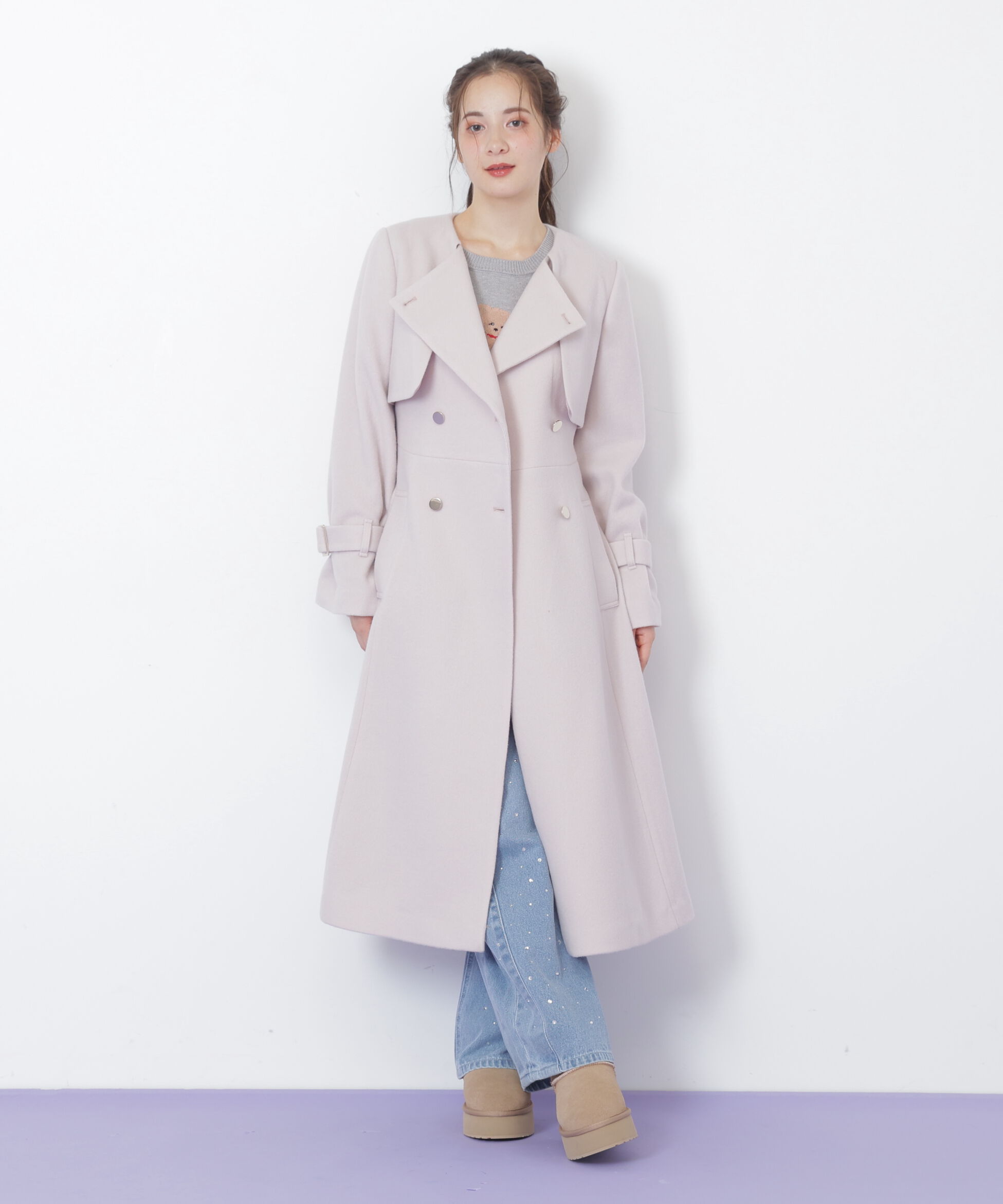  「ノーカラードレストレンチコート」|その他|