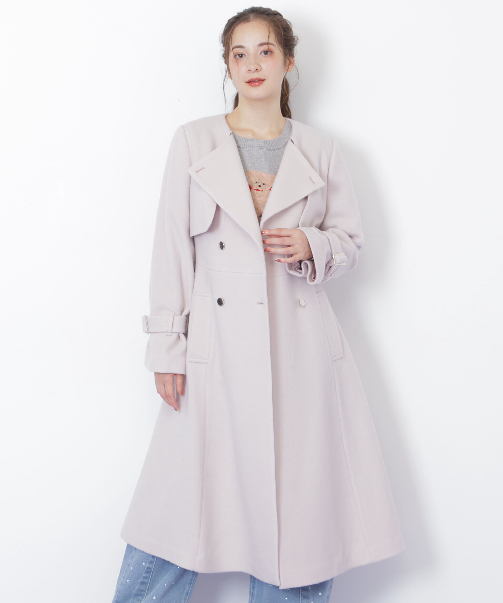  「ノーカラードレストレンチコート」|その他|