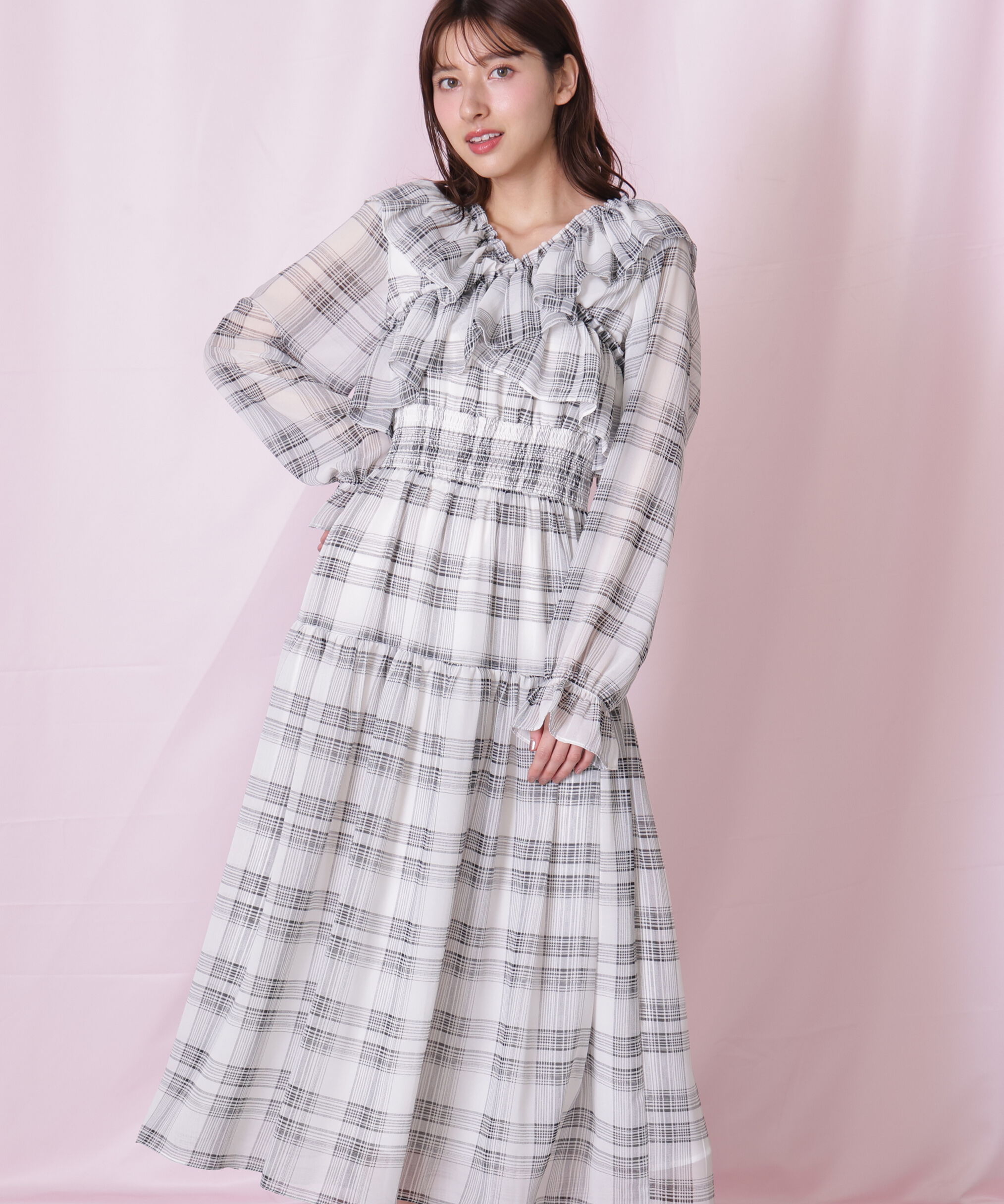  「クロスフリルワンピース」|ワンピース|