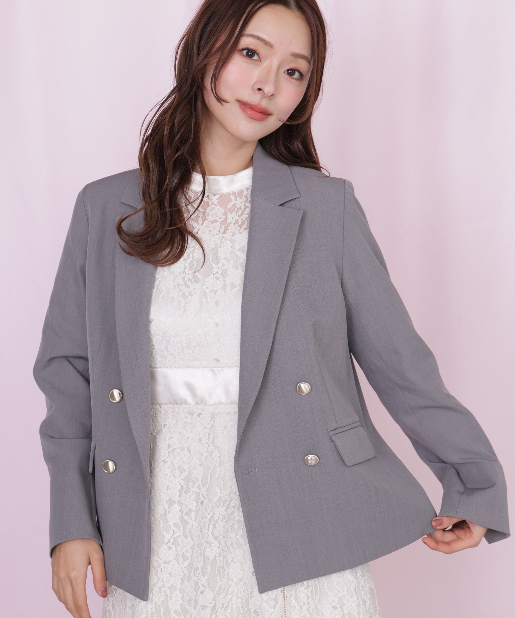  「＜セットアップ対応＞ベーシックツイルジャケット」|その他|グレー