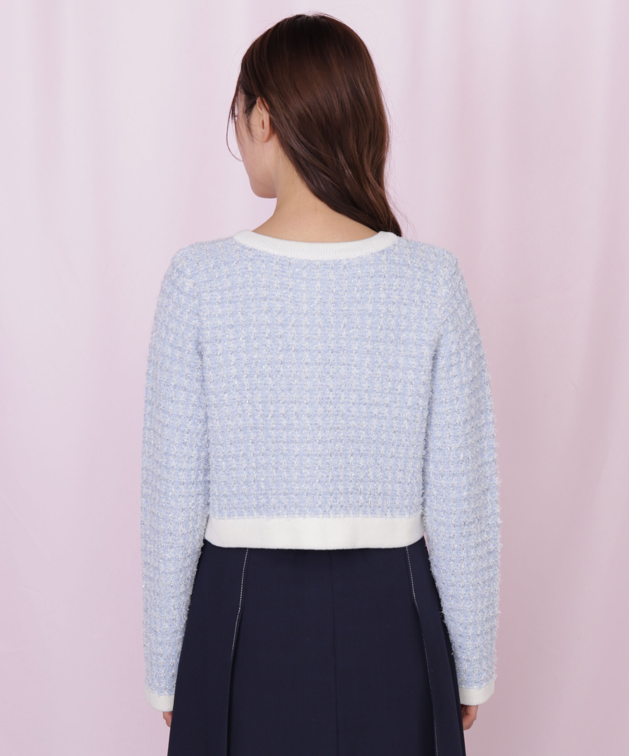  「ミックスツイードニットジャケット」|ニット・セーター|