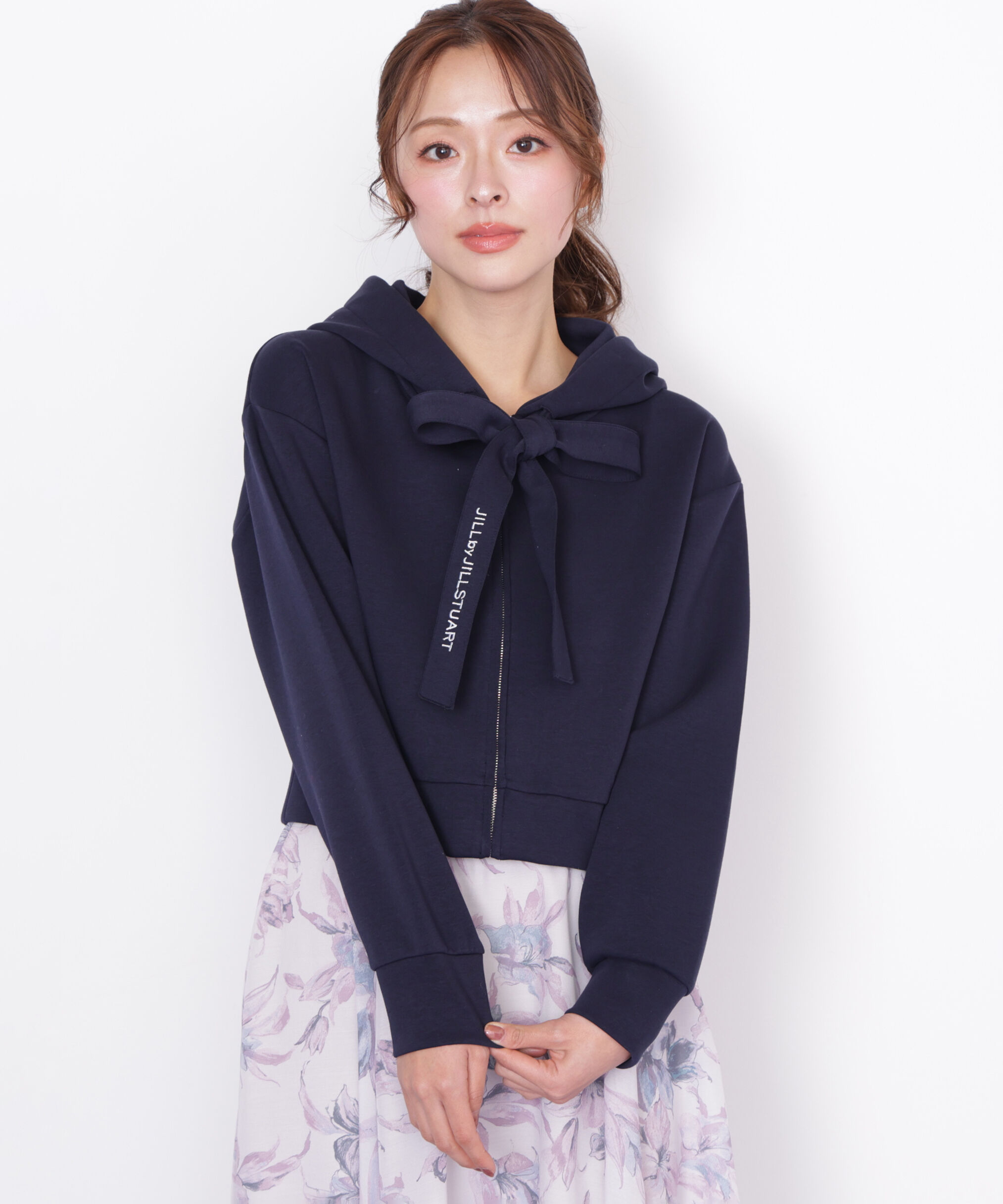  「ビッグリボンパーカー」|Tシャツ・カットソー|ネイビー