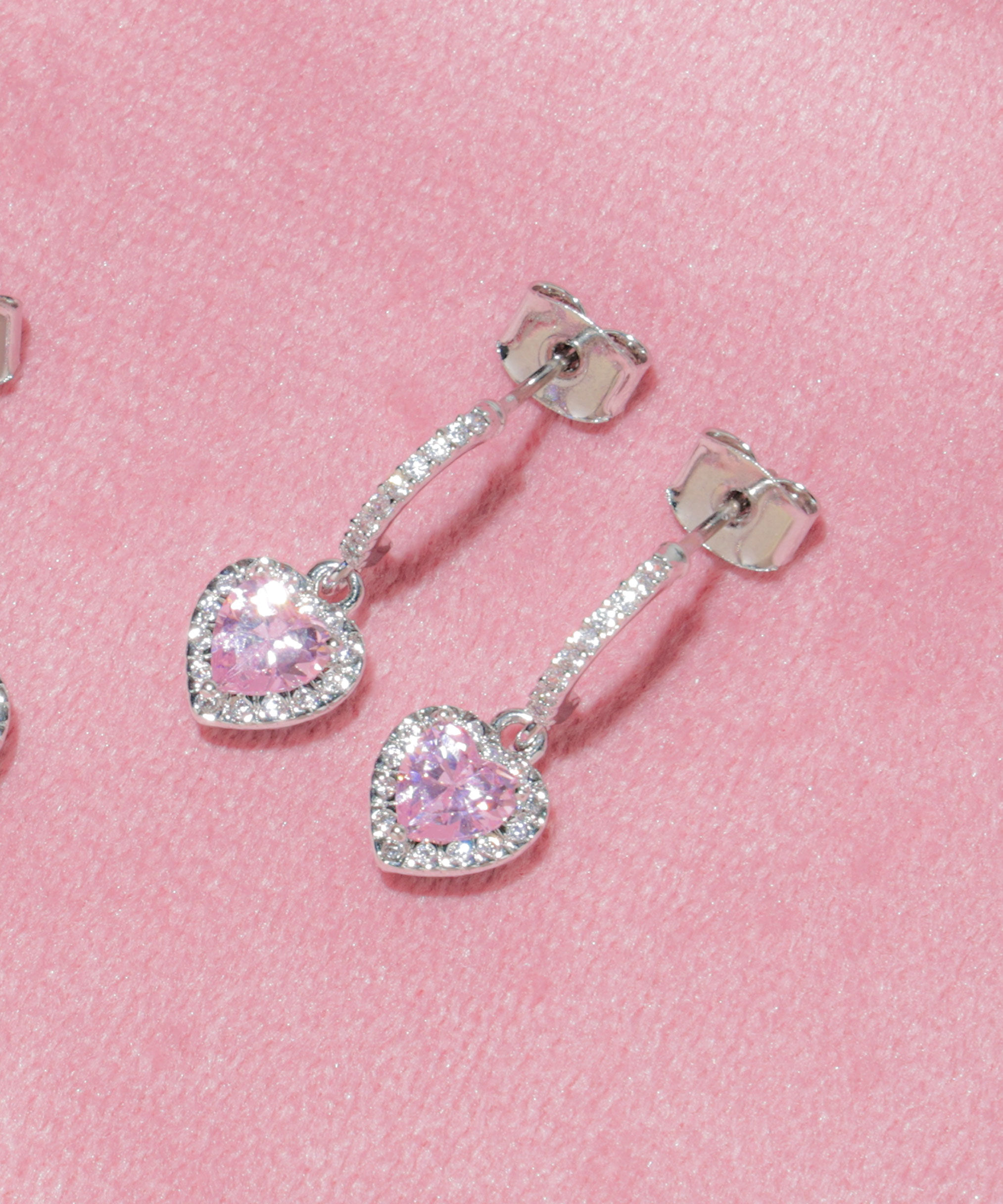  「Cubic プチハートピアス」|その他|ピンク