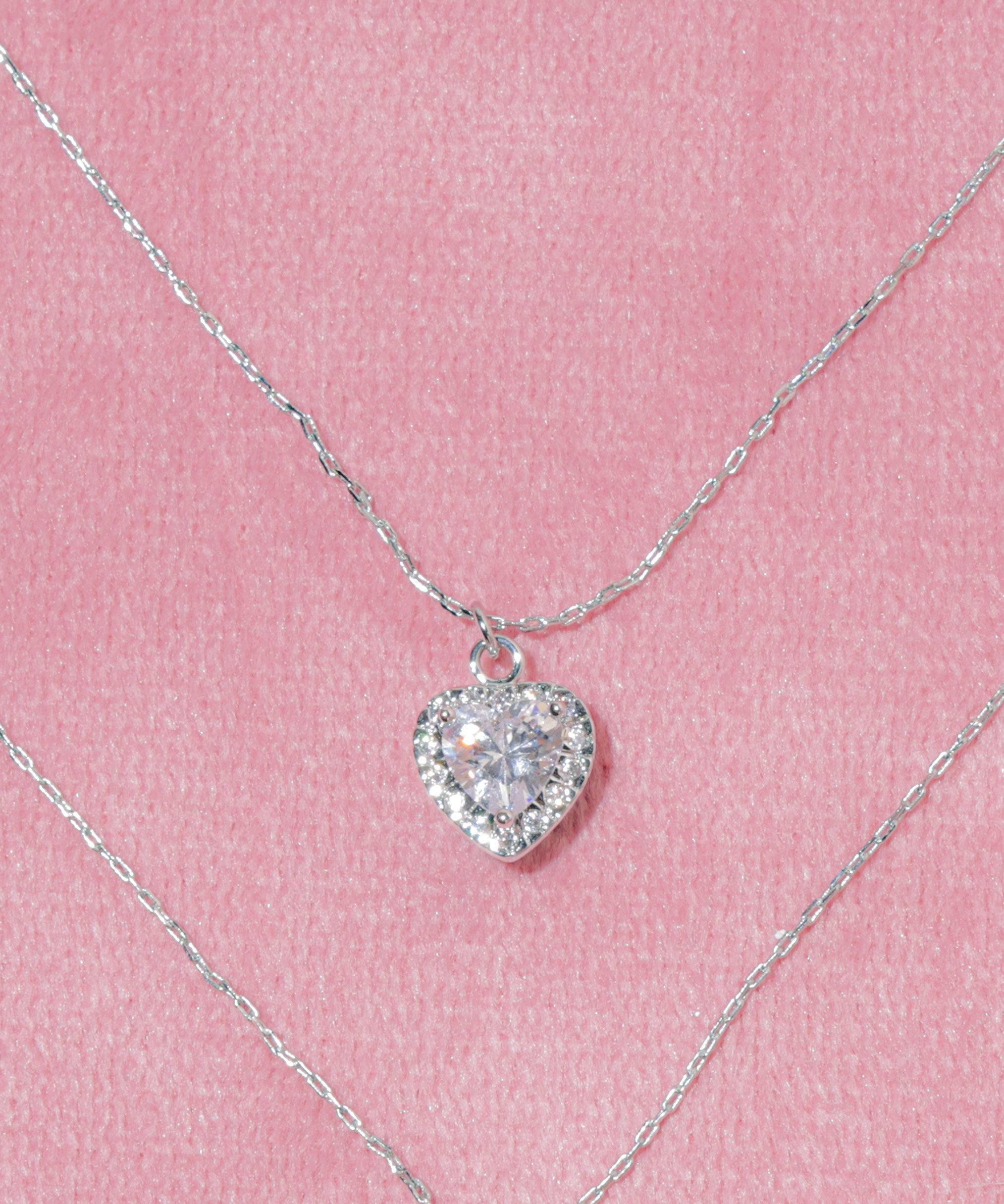  「Cubic プチハートネックレス」|その他|シルバー