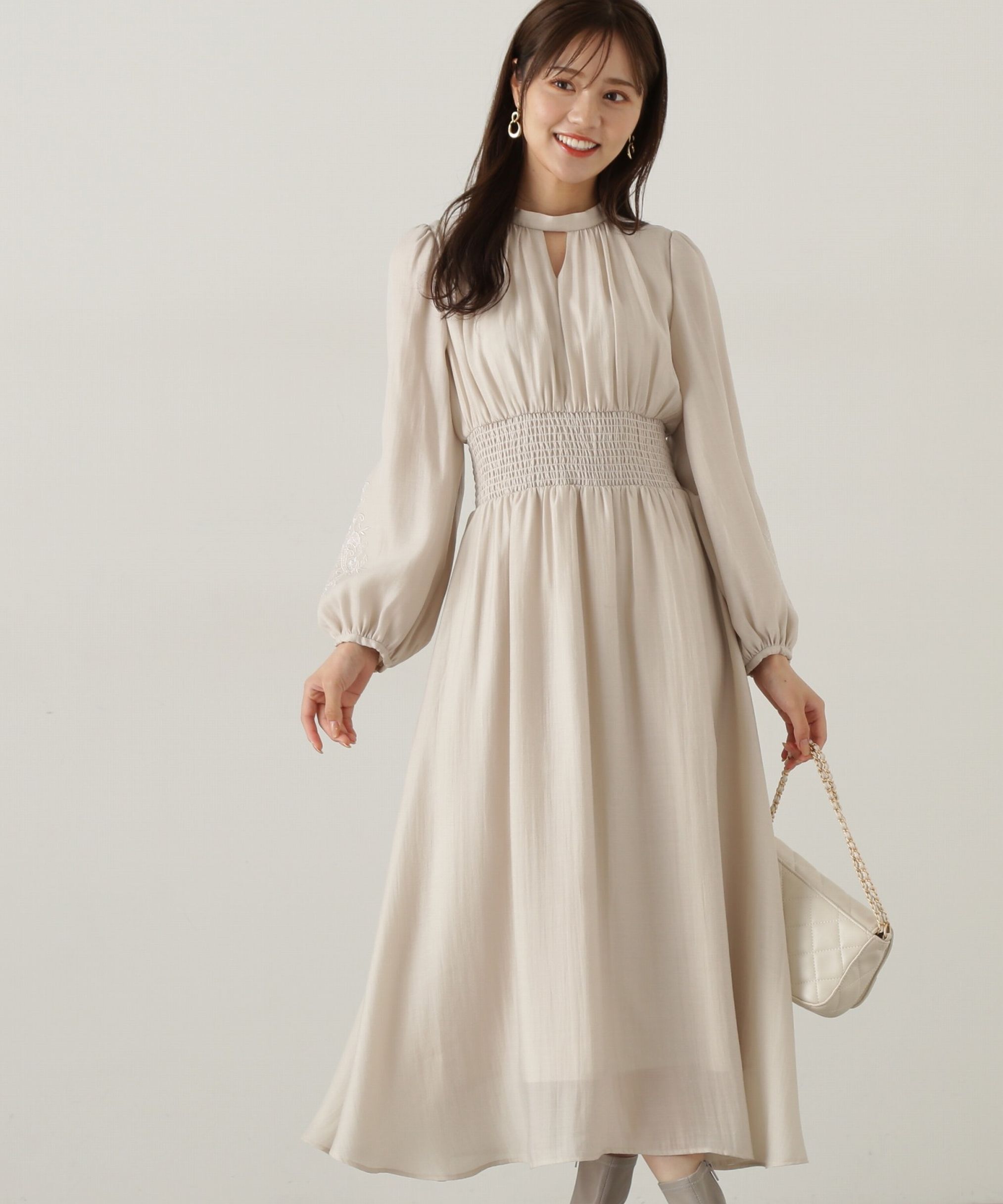 PROPORTION BODY DRESSING「スリーブエンブロイダリーワンピース　24AW」|ワンピース|