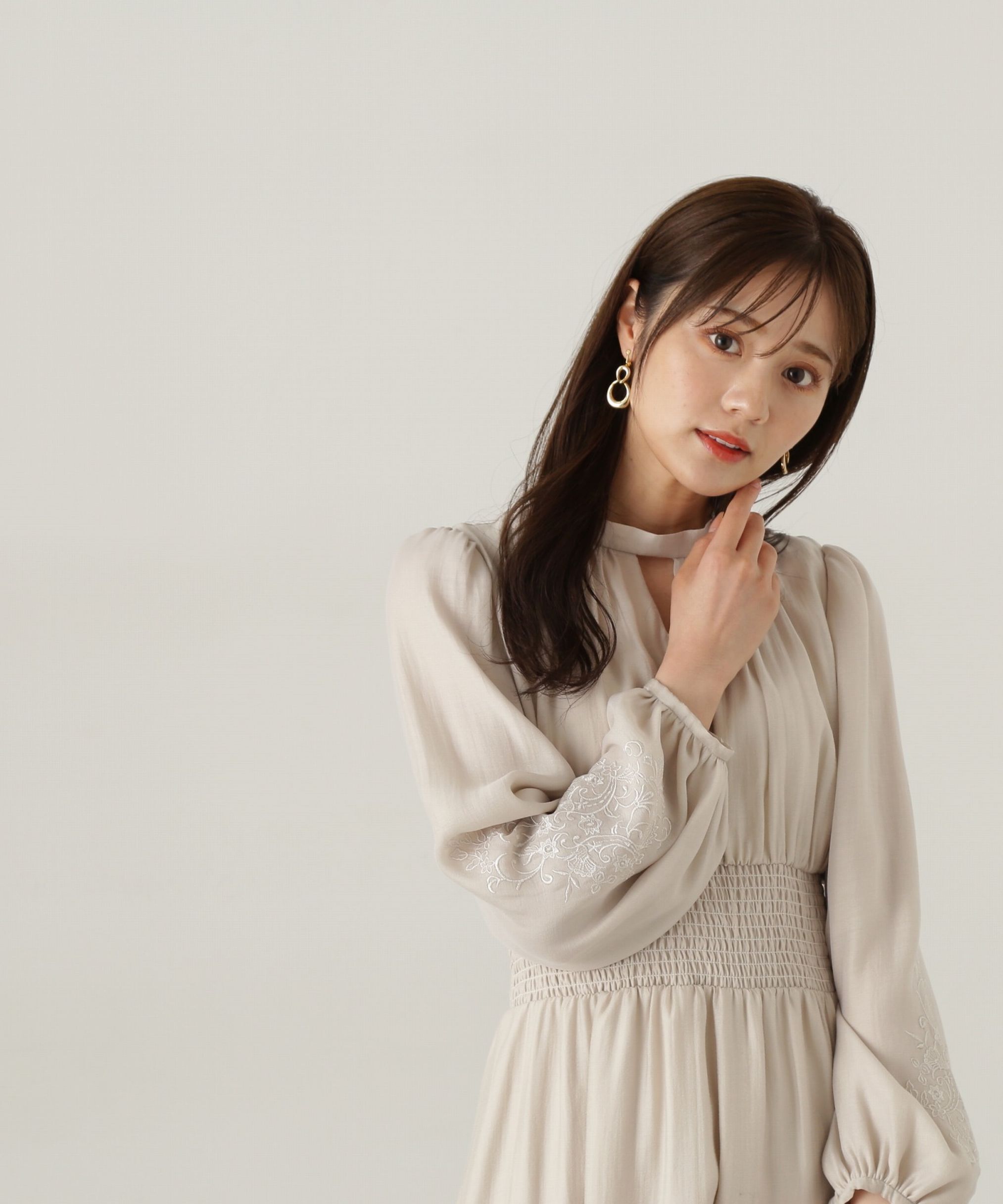 PROPORTION BODY DRESSING「スリーブエンブロイダリーワンピース　24AW」|ワンピース|