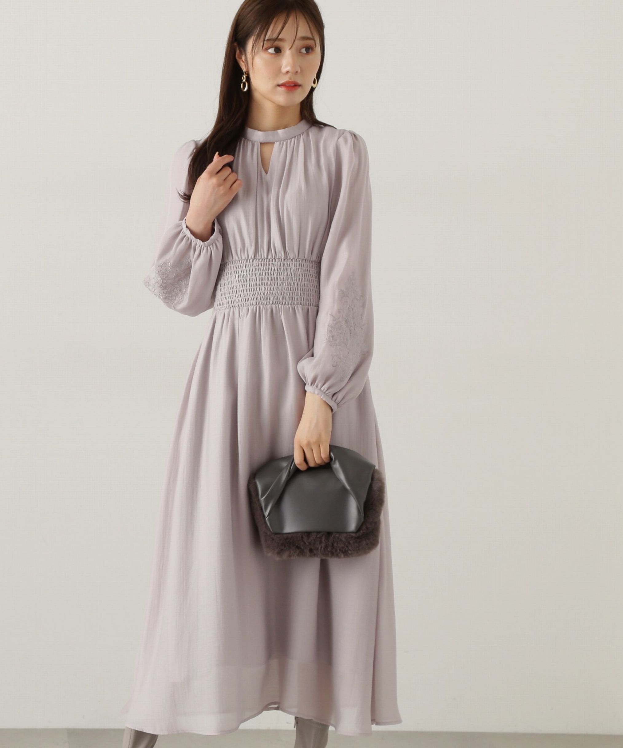 PROPORTION BODY DRESSING「スリーブエンブロイダリーワンピース　24AW」|ワンピース|