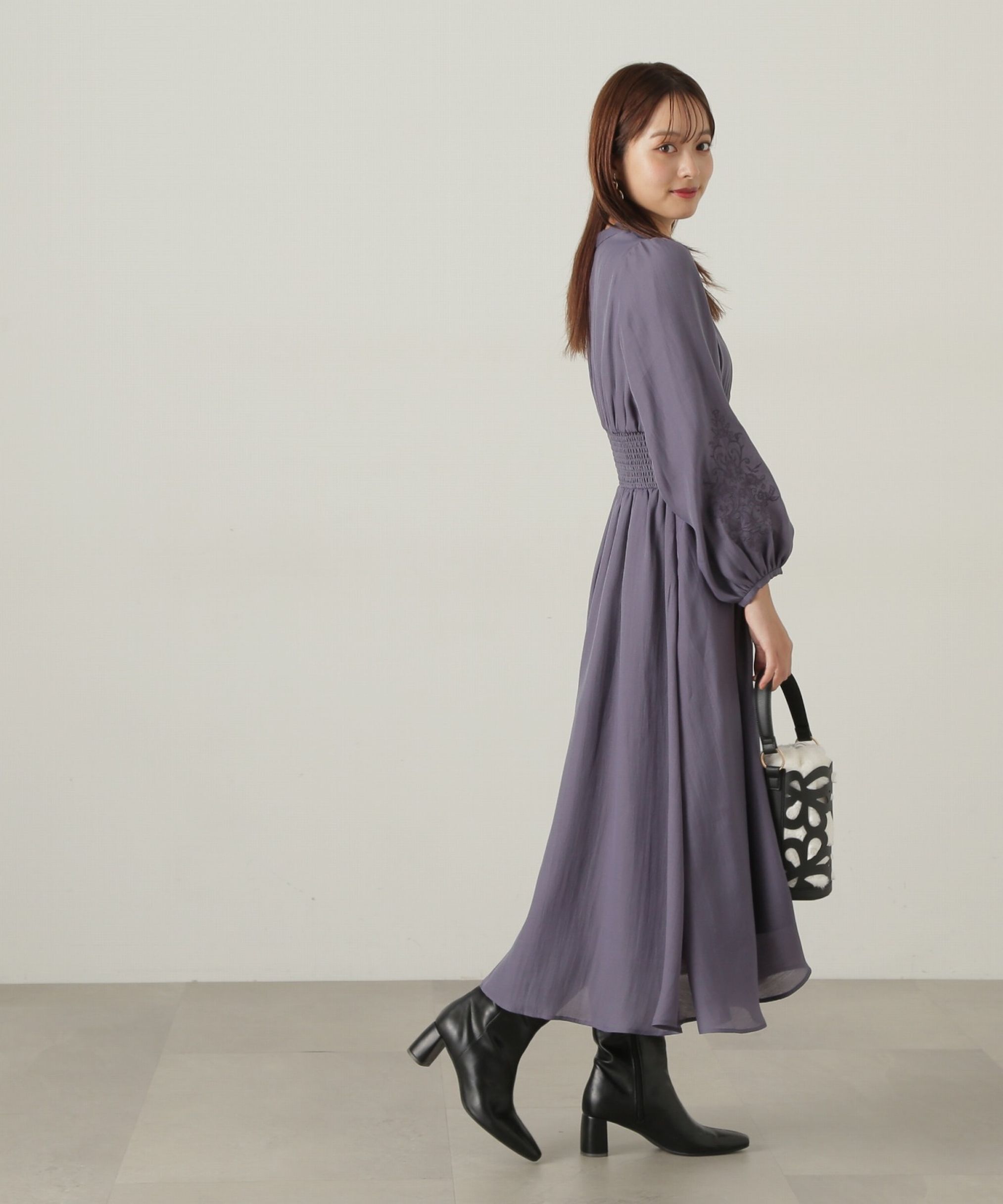 PROPORTION BODY DRESSING「スリーブエンブロイダリーワンピース　24AW」|ワンピース|
