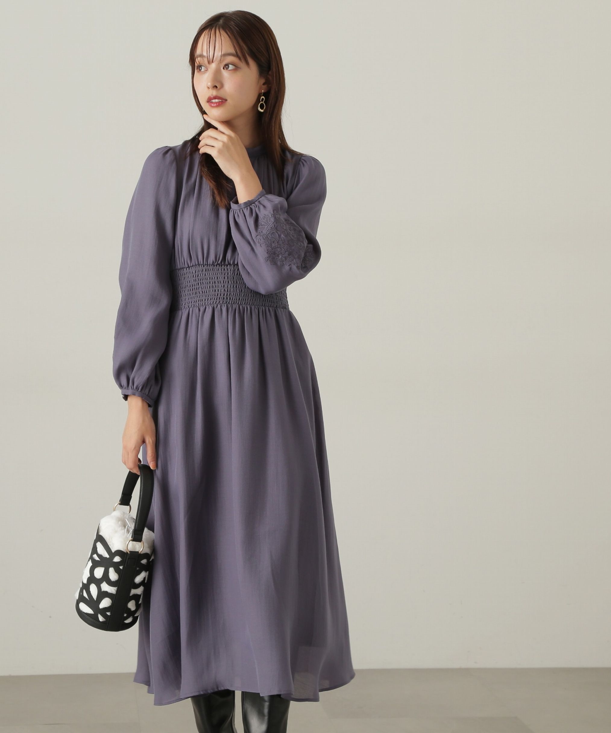 PROPORTION BODY DRESSING「スリーブエンブロイダリーワンピース　24AW」|ワンピース|