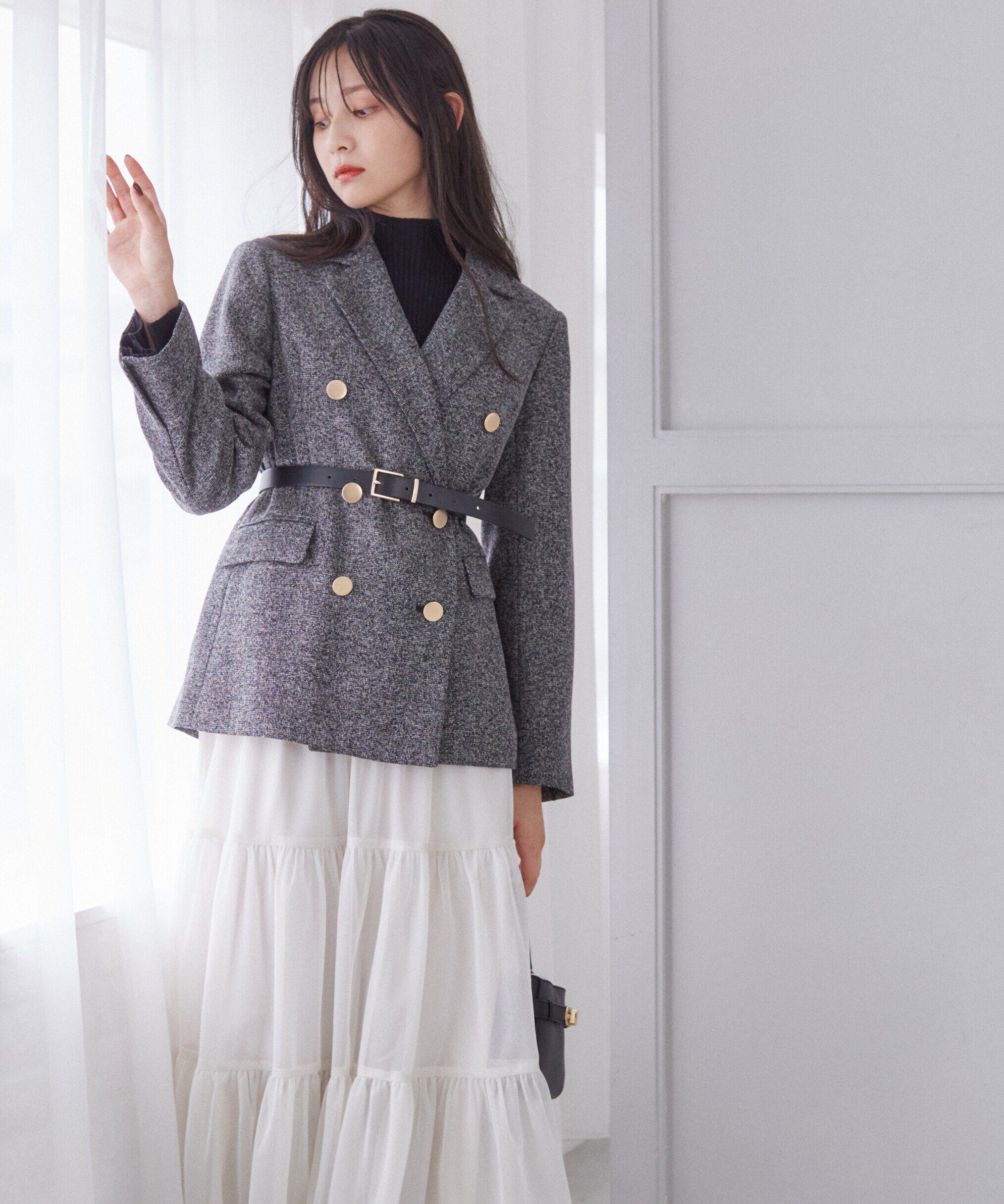 PROPORTION BODY DRESSING「パールボタンモックネックリブニット　24AW」|ニット・セーター|