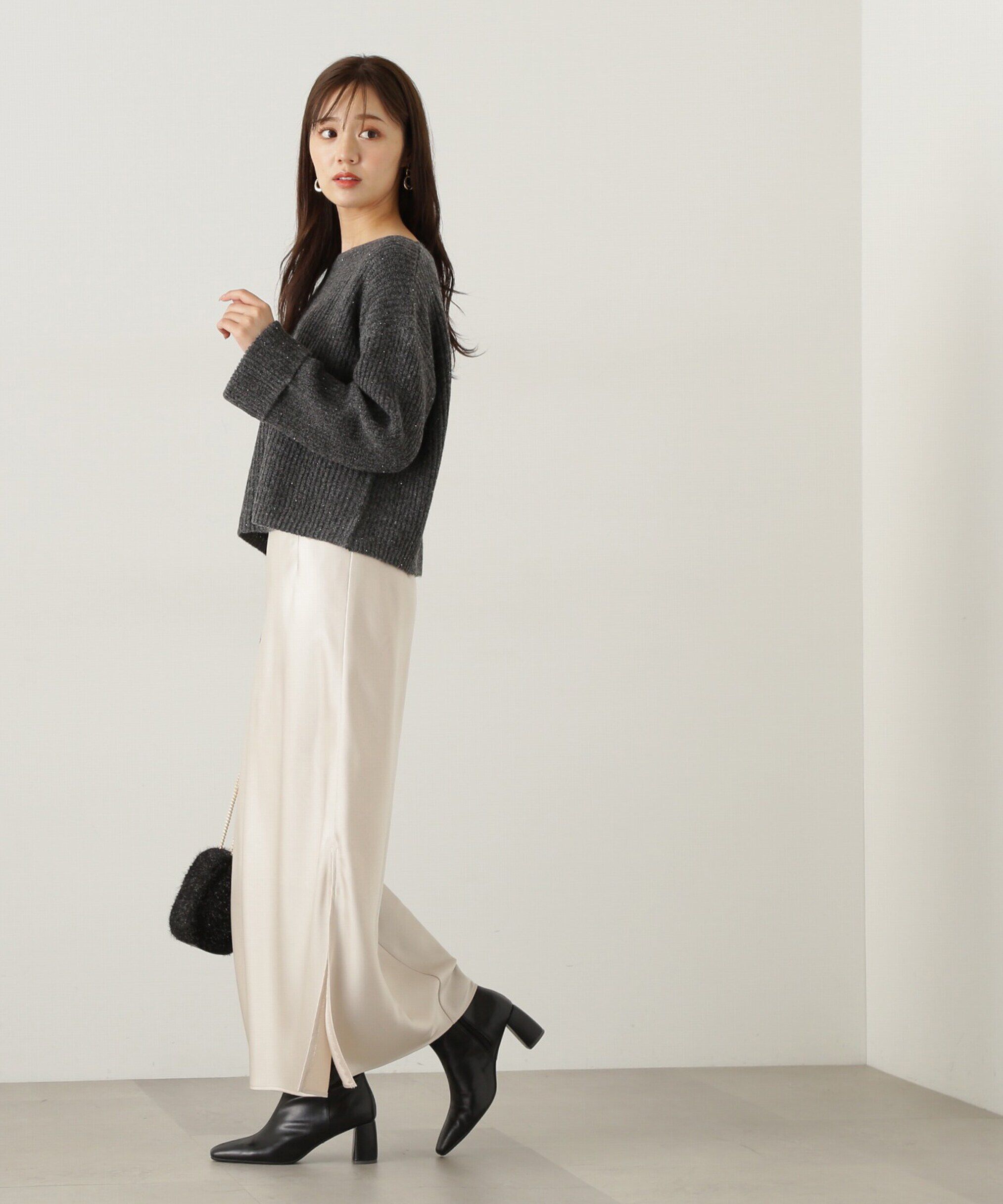 PROPORTION BODY DRESSING「スパンコール畦ニット WEB限定カラー：ブルー　24AW」|ニット・セーター|