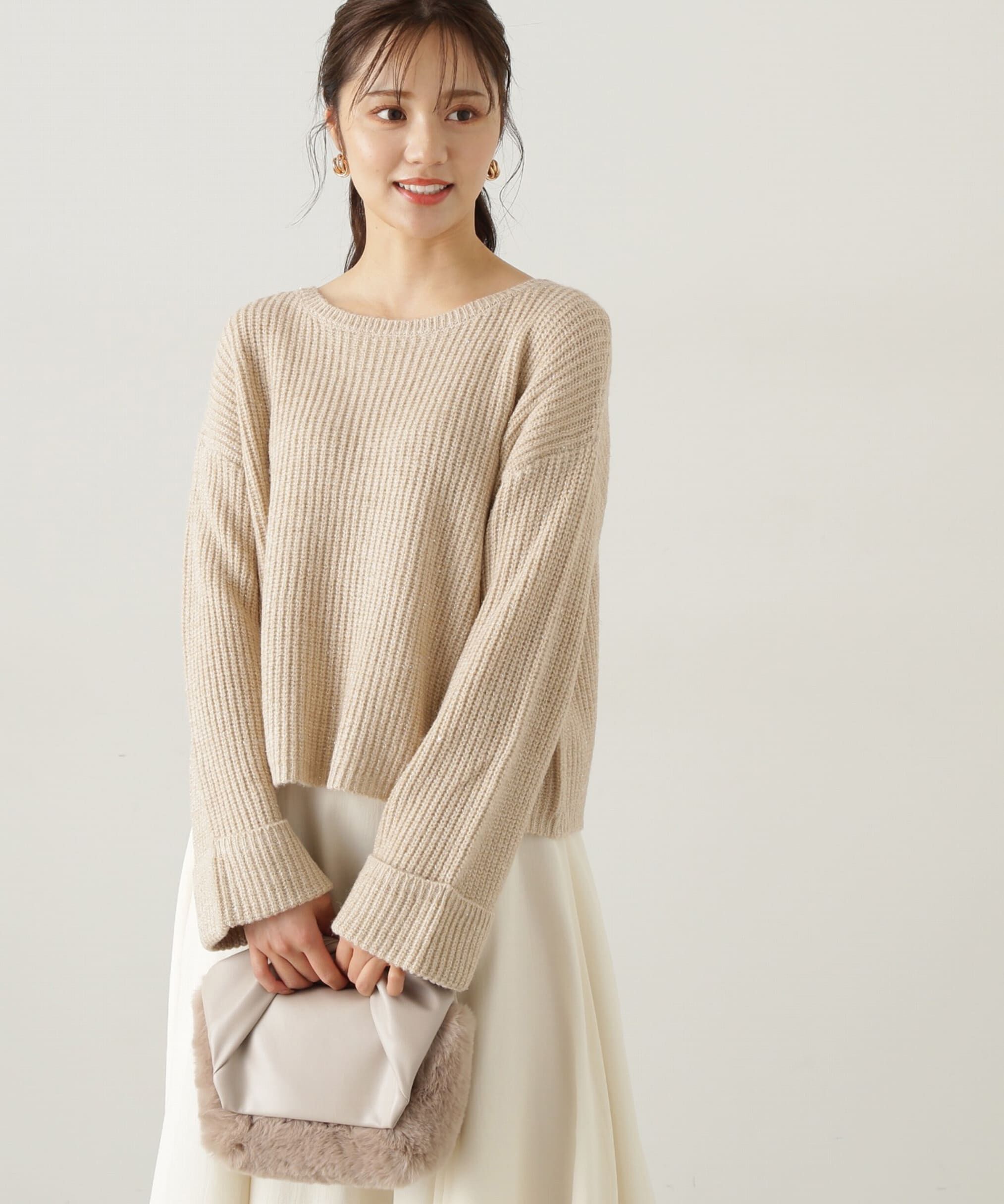 PROPORTION BODY DRESSING「スパンコール畦ニット WEB限定カラー：ブルー　24AW」|ニット・セーター|