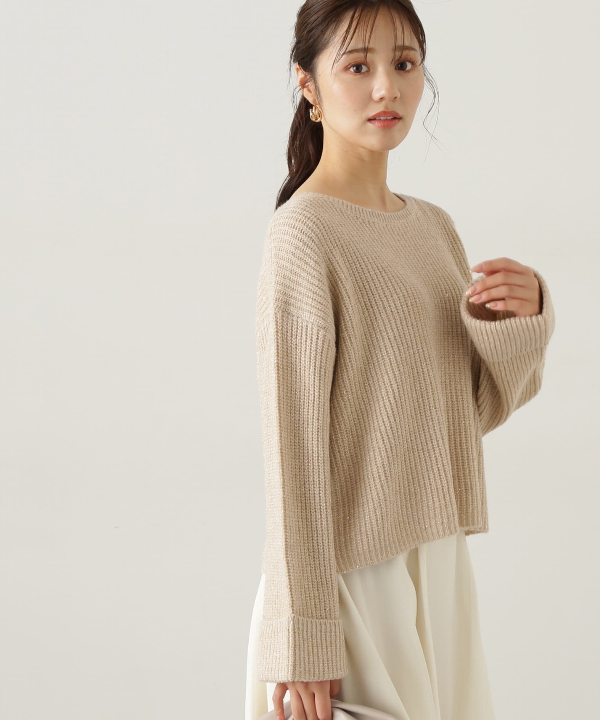 PROPORTION BODY DRESSING「スパンコール畦ニット WEB限定カラー：ブルー　24AW」|ニット・セーター|