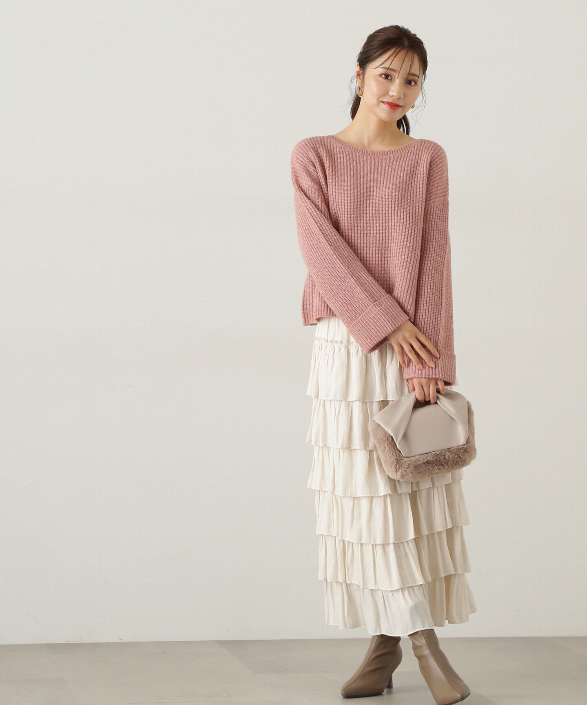 PROPORTION BODY DRESSING「スパンコール畦ニット WEB限定カラー：ブルー　24AW」|ニット・セーター|