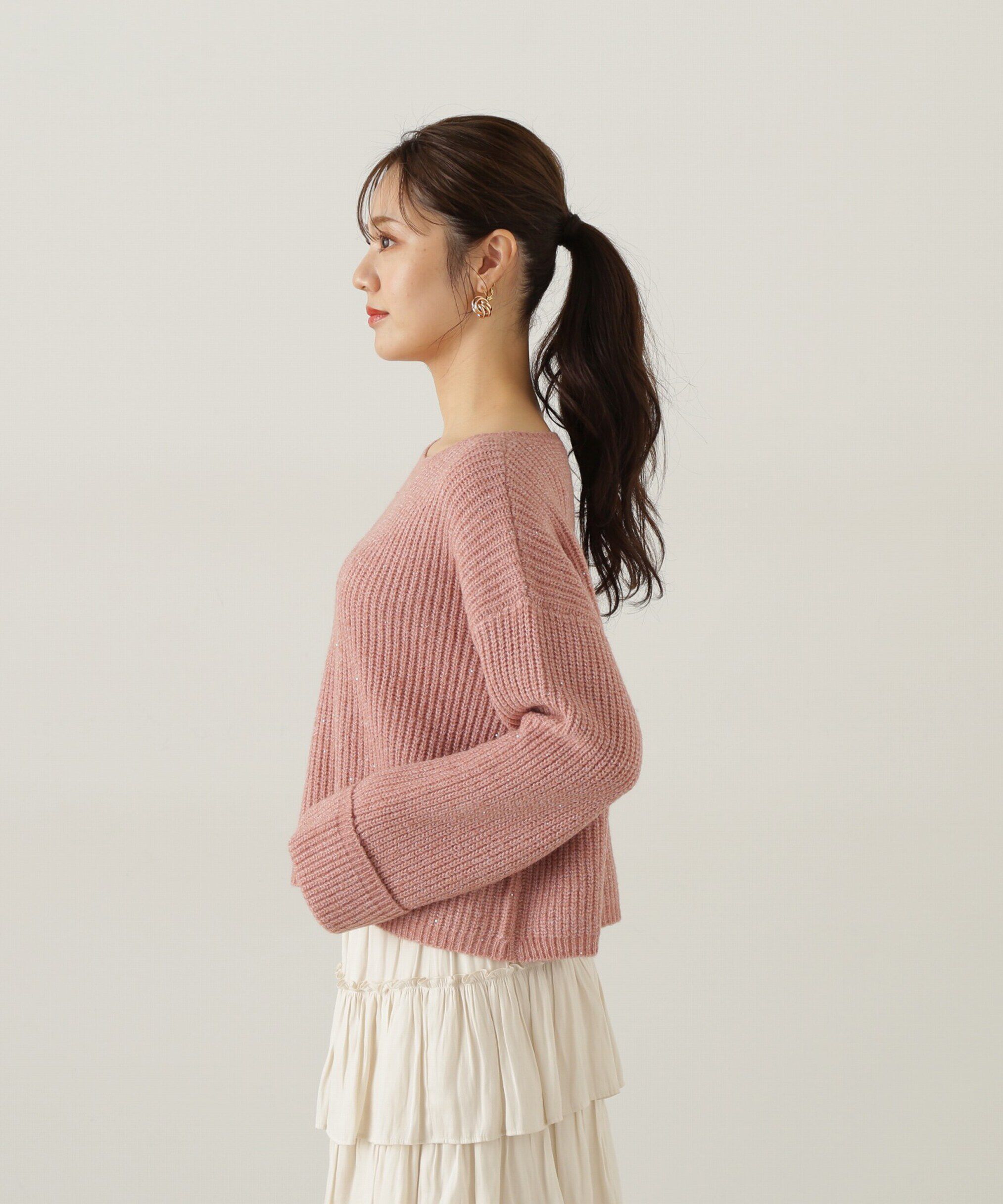 PROPORTION BODY DRESSING「スパンコール畦ニット WEB限定カラー：ブルー　24AW」|ニット・セーター|