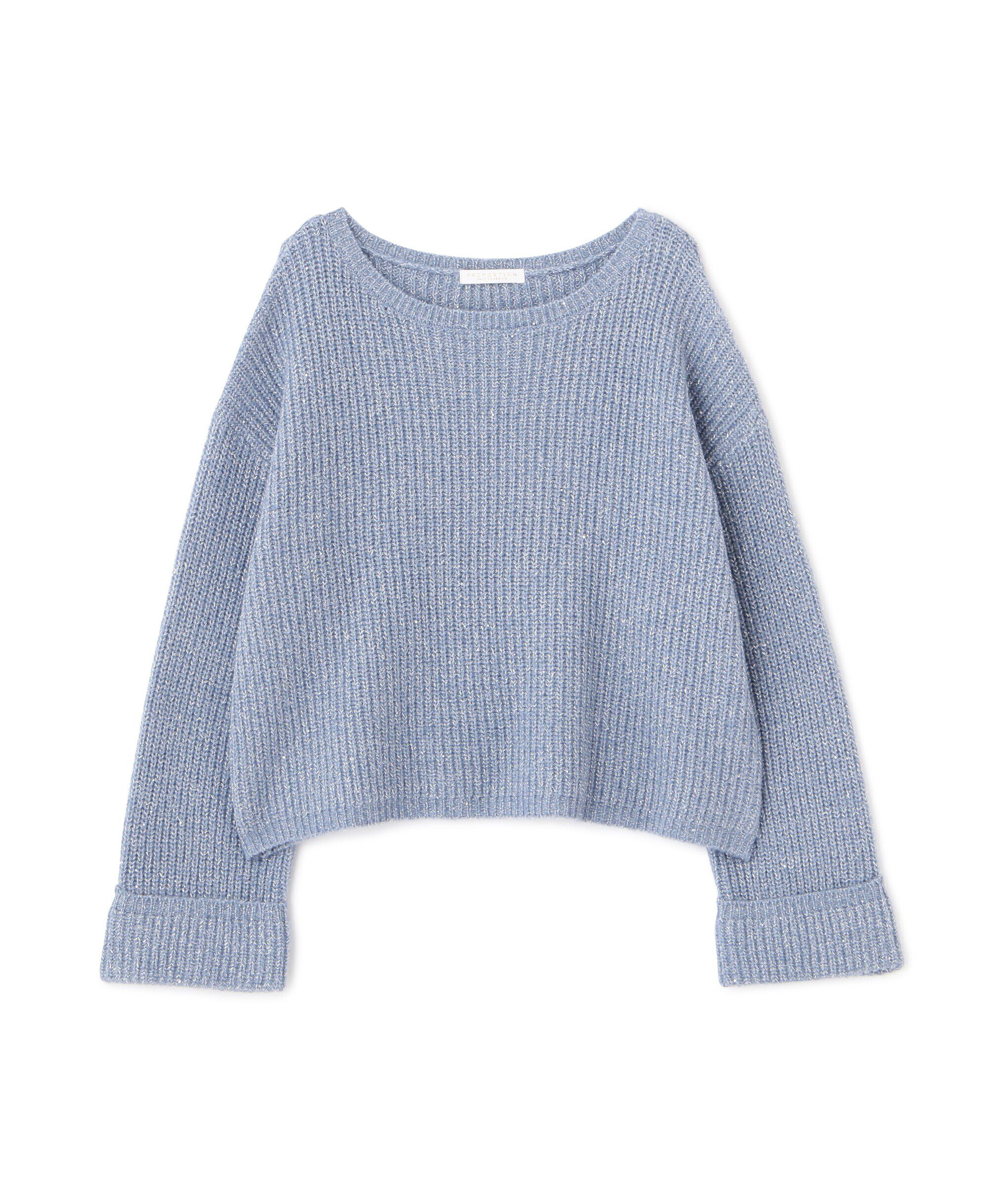 PROPORTION BODY DRESSING「スパンコール畦ニット WEB限定カラー：ブルー　24AW」|ニット・セーター|