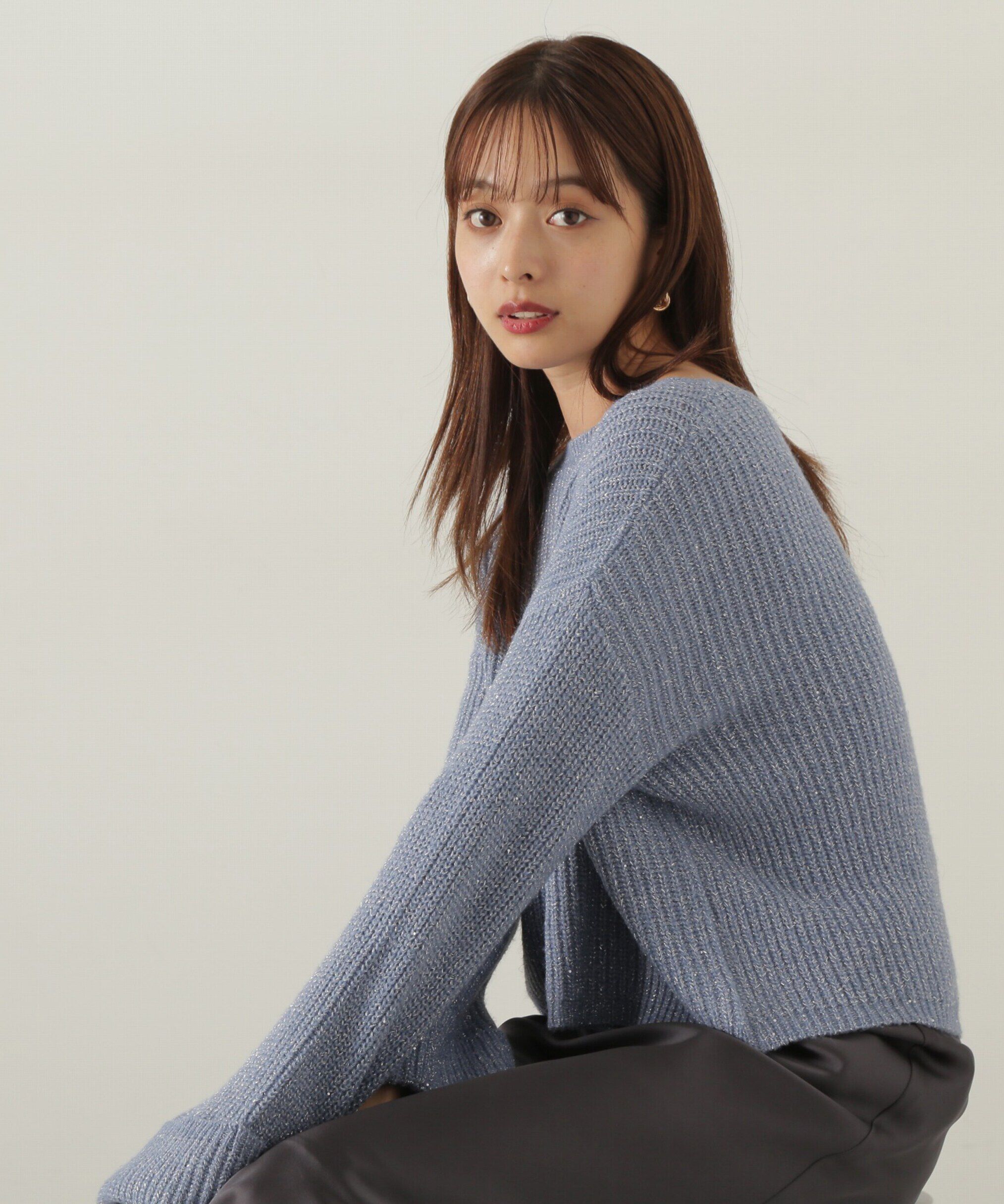 PROPORTION BODY DRESSING「スパンコール畦ニット WEB限定カラー：ブルー　24AW」|ニット・セーター|