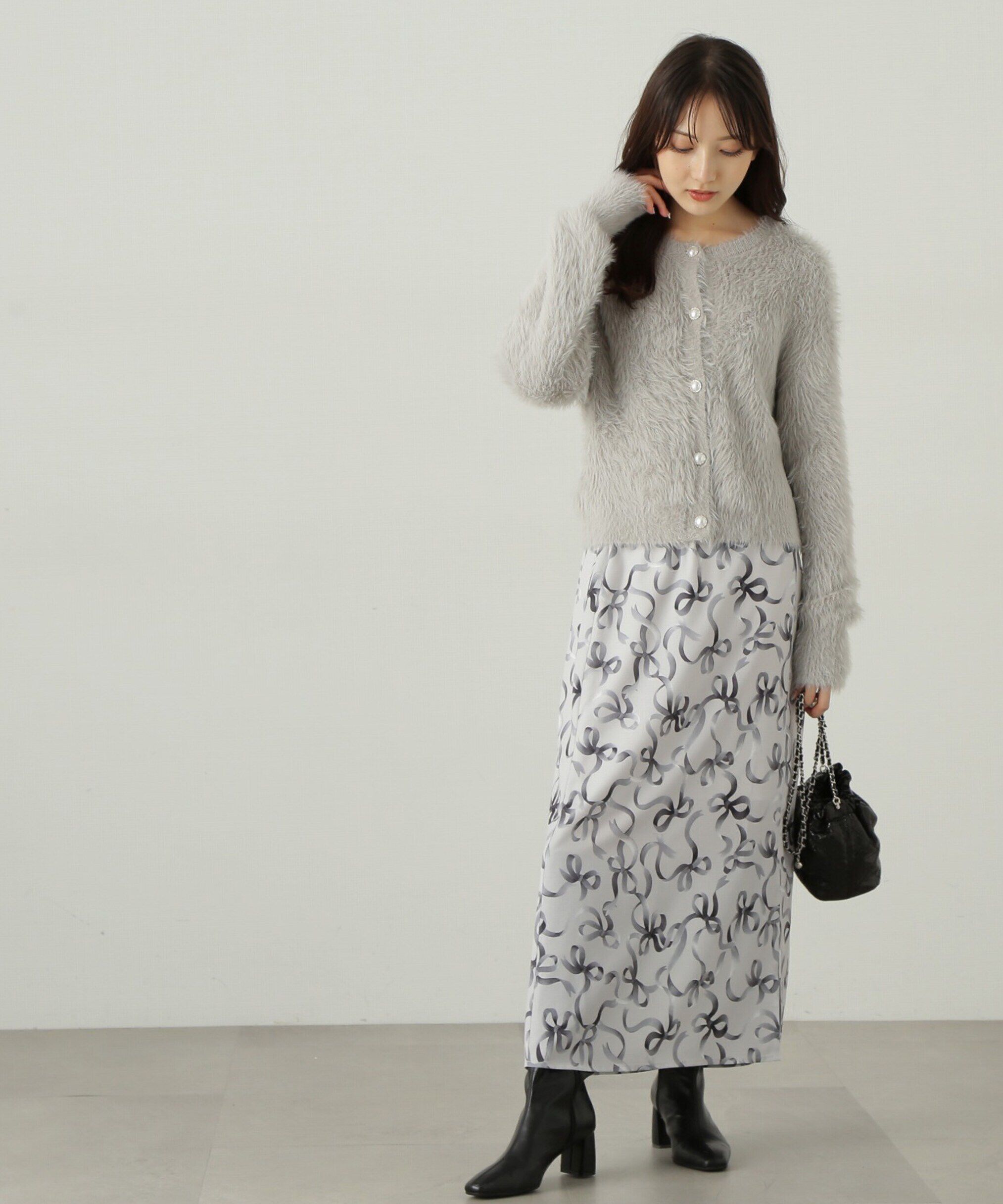 PROPORTION BODY DRESSING「リボン柄ナロースカート　24AW」|スカート|